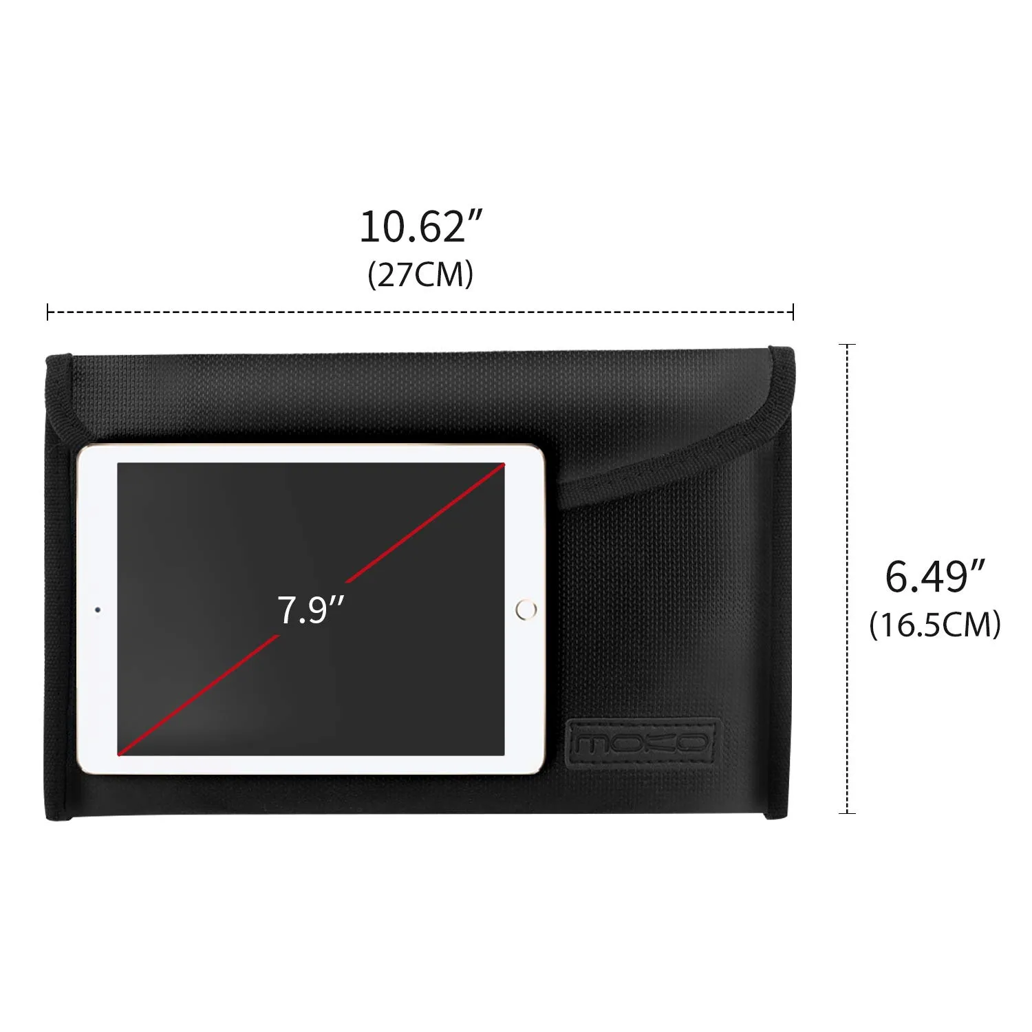 MoKo Sleeve Ignifuga 27x16,5 custodia documenti nera fuoco