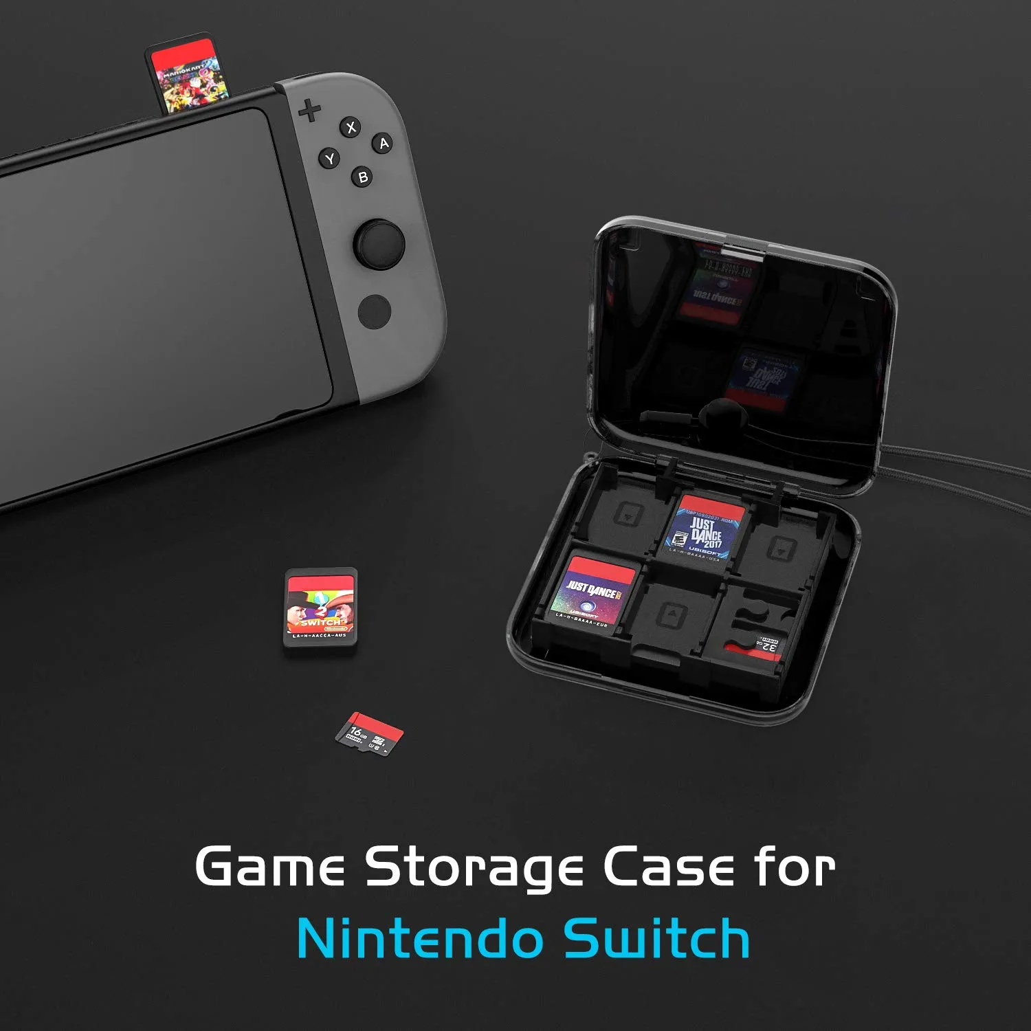 MoKo Custodia Giochi Switch OLED 12 Slot Trasparente