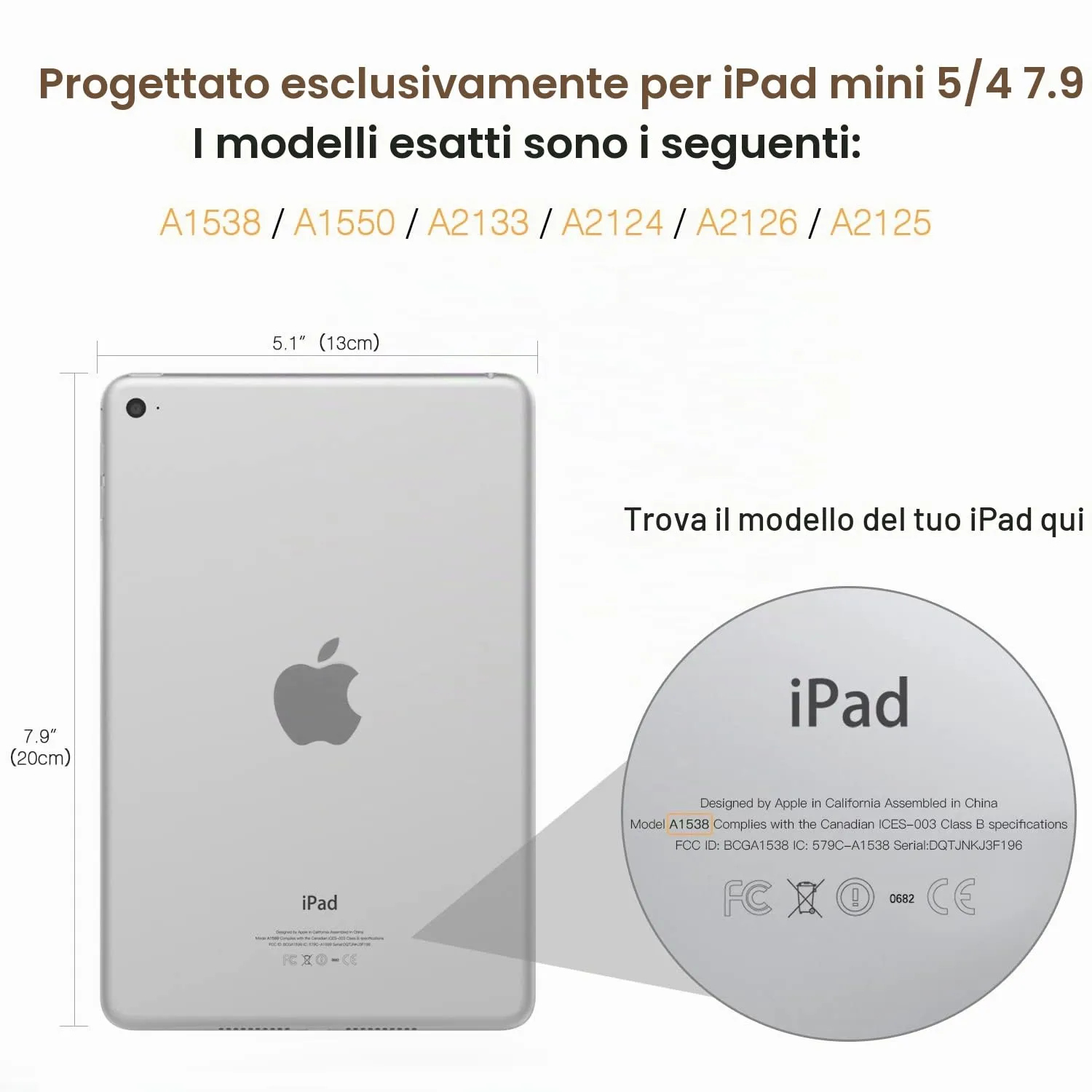 MoKo Cover iPad Mini 5 7,9" Blu Pavone trifold