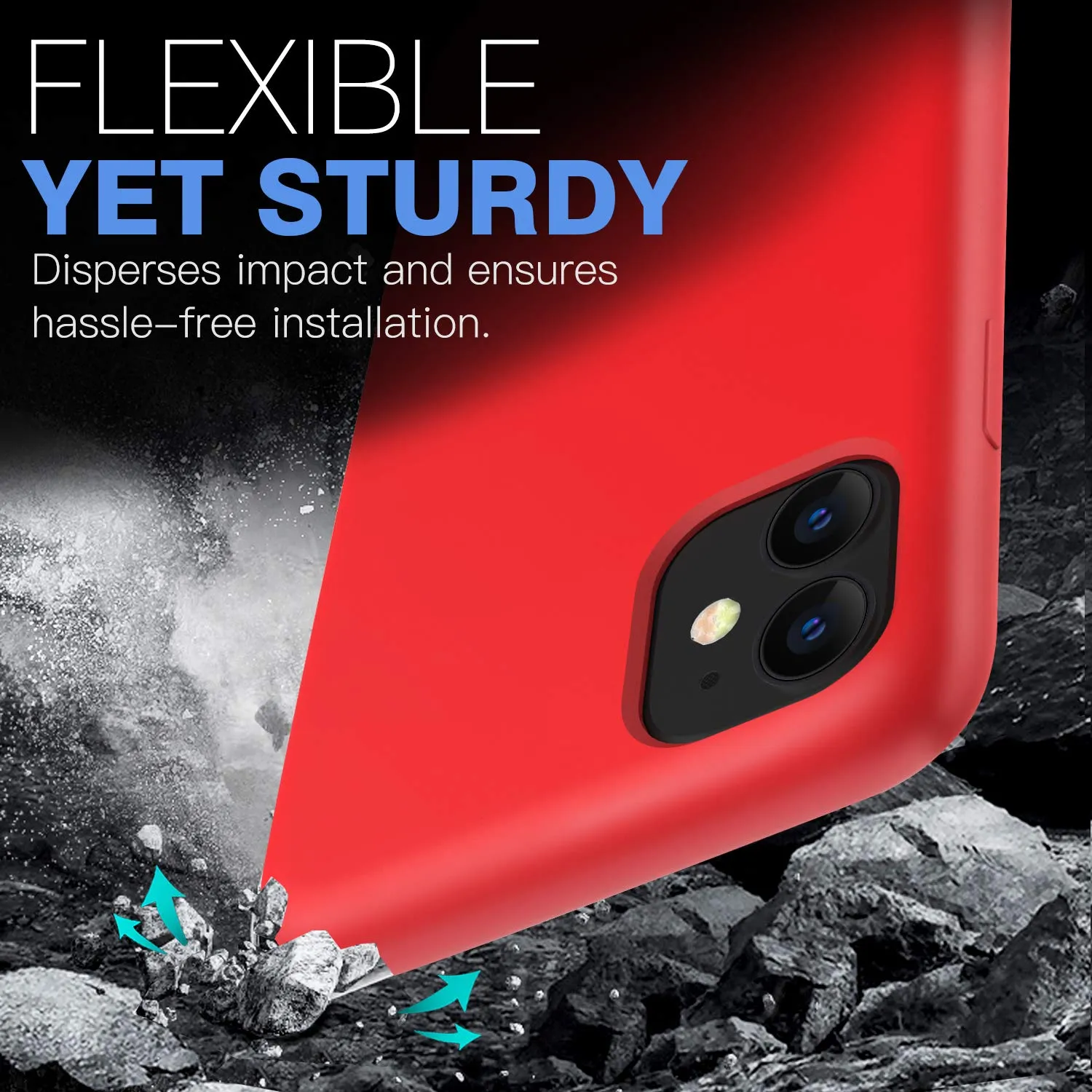 MoKo Cover iPhone 11 Custodia Silicone Rossa Antigraffio