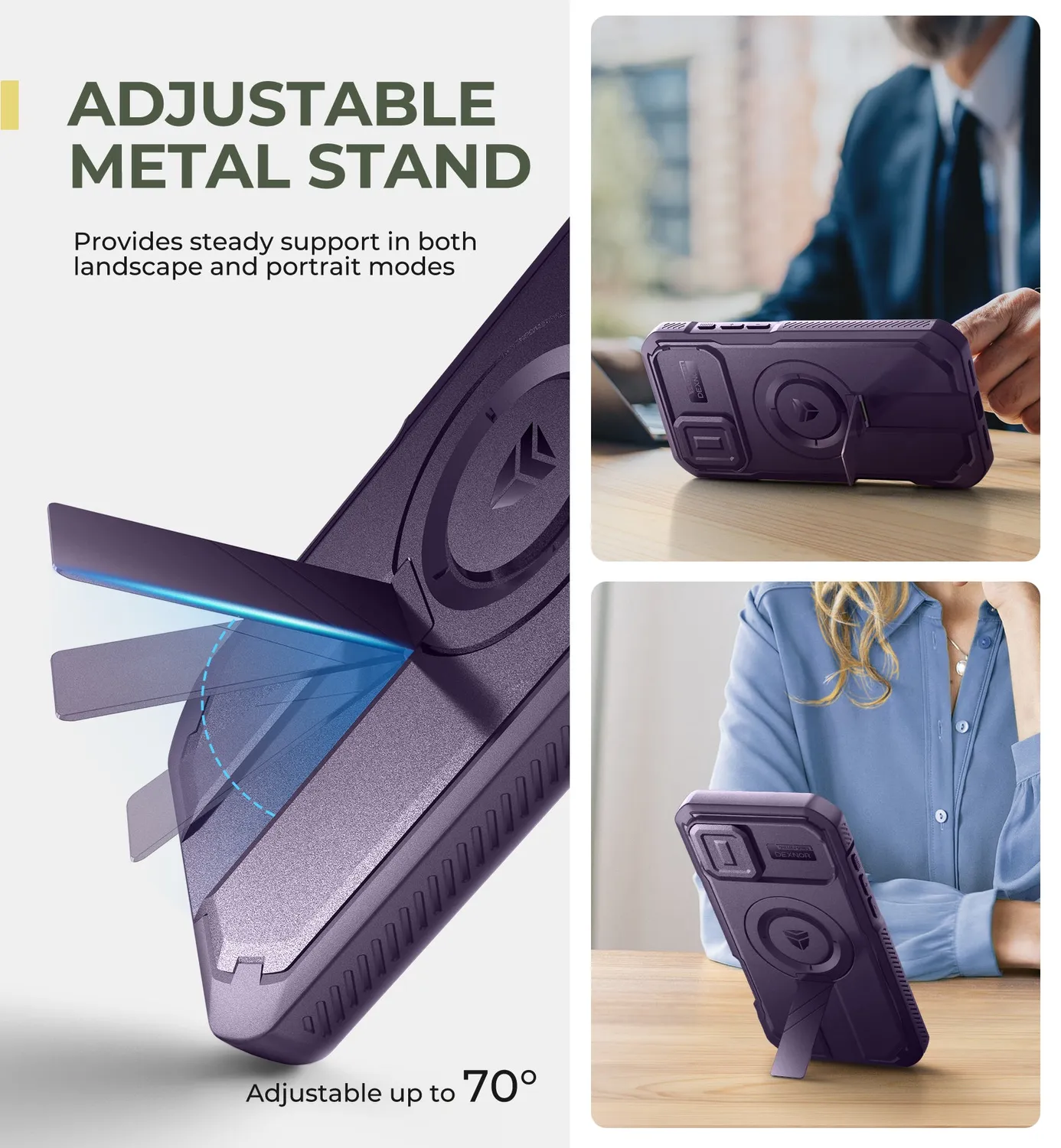 Dexnor Cover iPhone 16 Plus Viola MagSafe Antiurto Stand