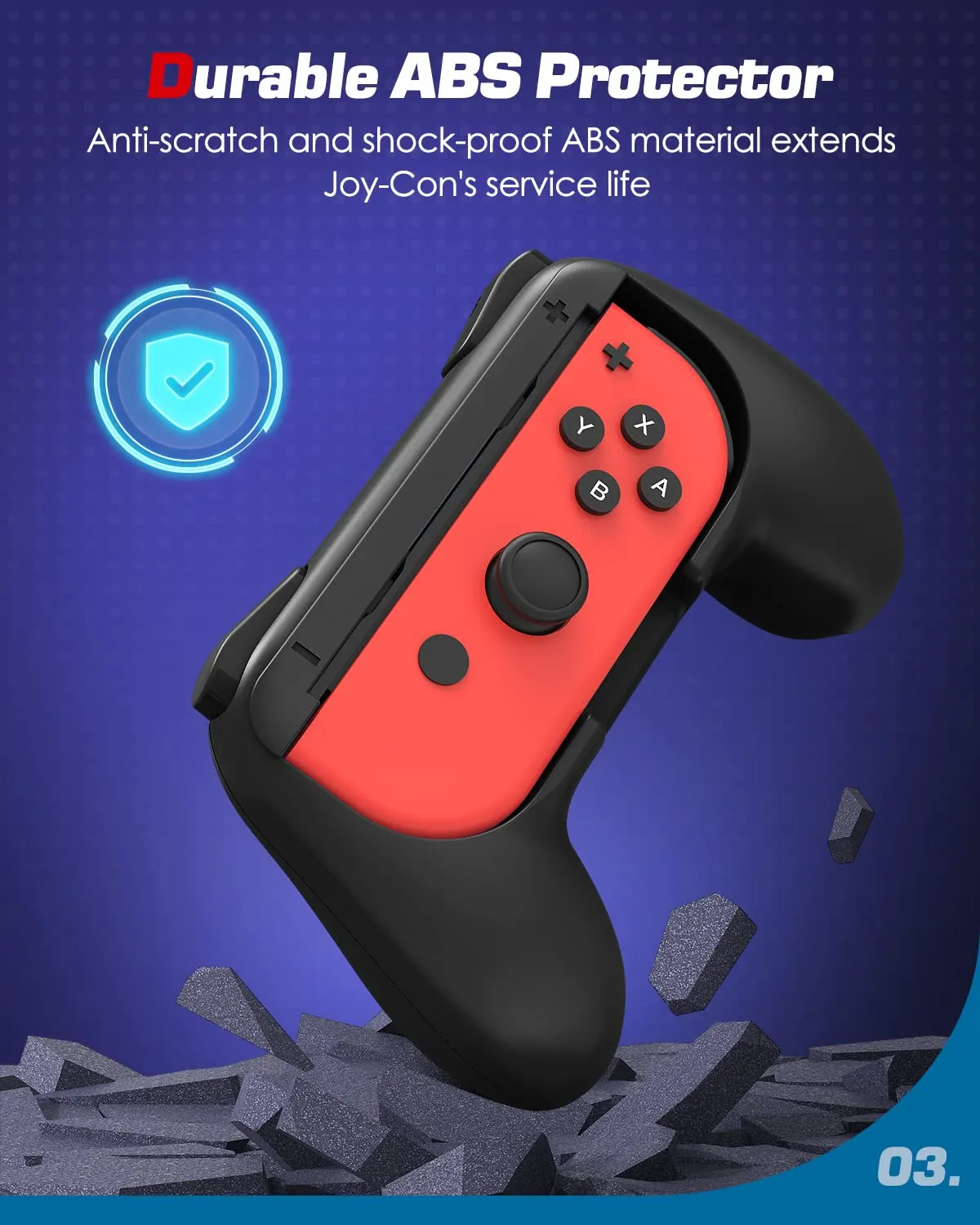 MoKo Impugnatura Joy-Con Nintendo Switch Controller nero ABS