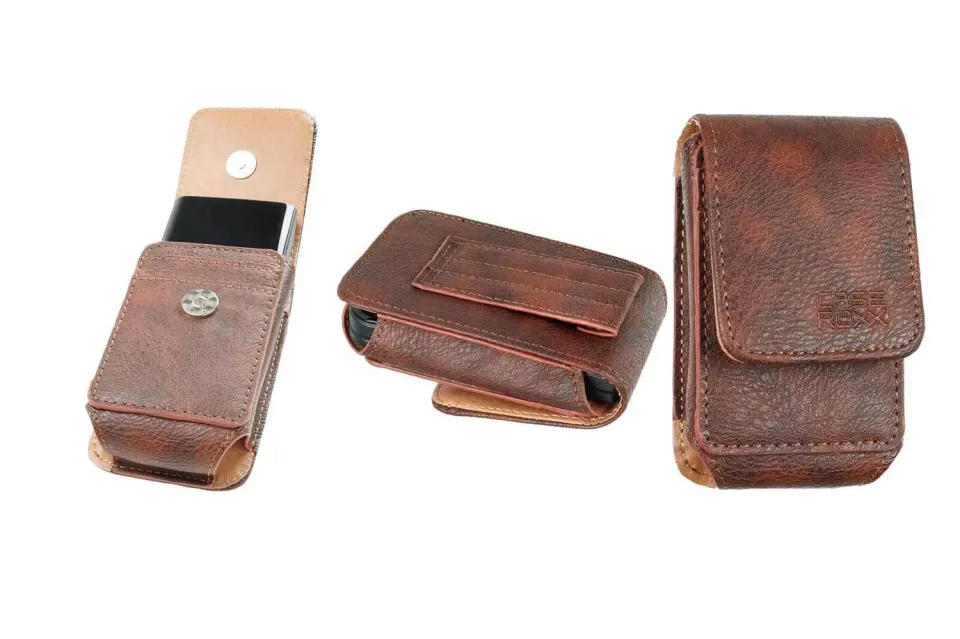 caseroxx Nokia 2720 Flip custodia cintura marrone pelle vera
