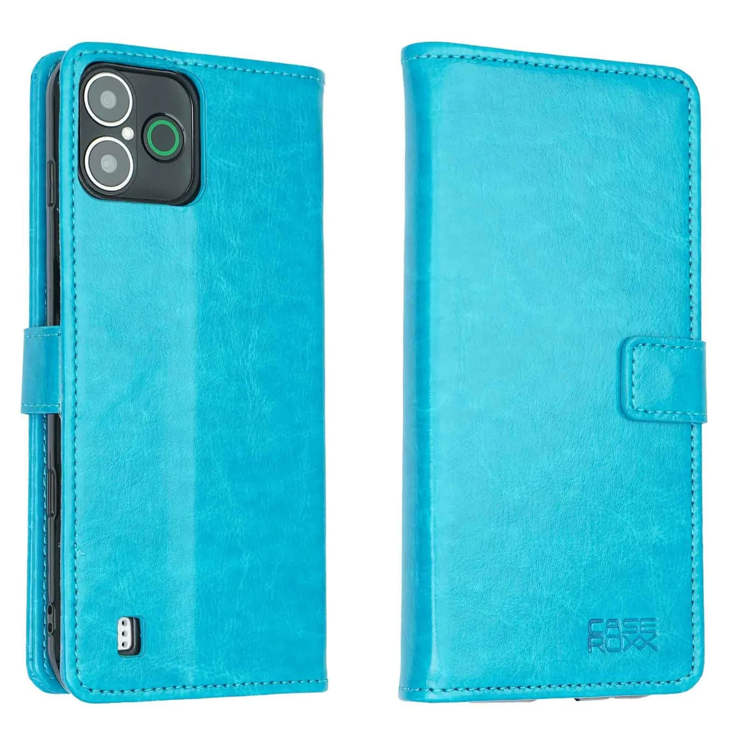 caseroxx Bookstyle Doro Aurora A30/A31 custodia azzurra carte