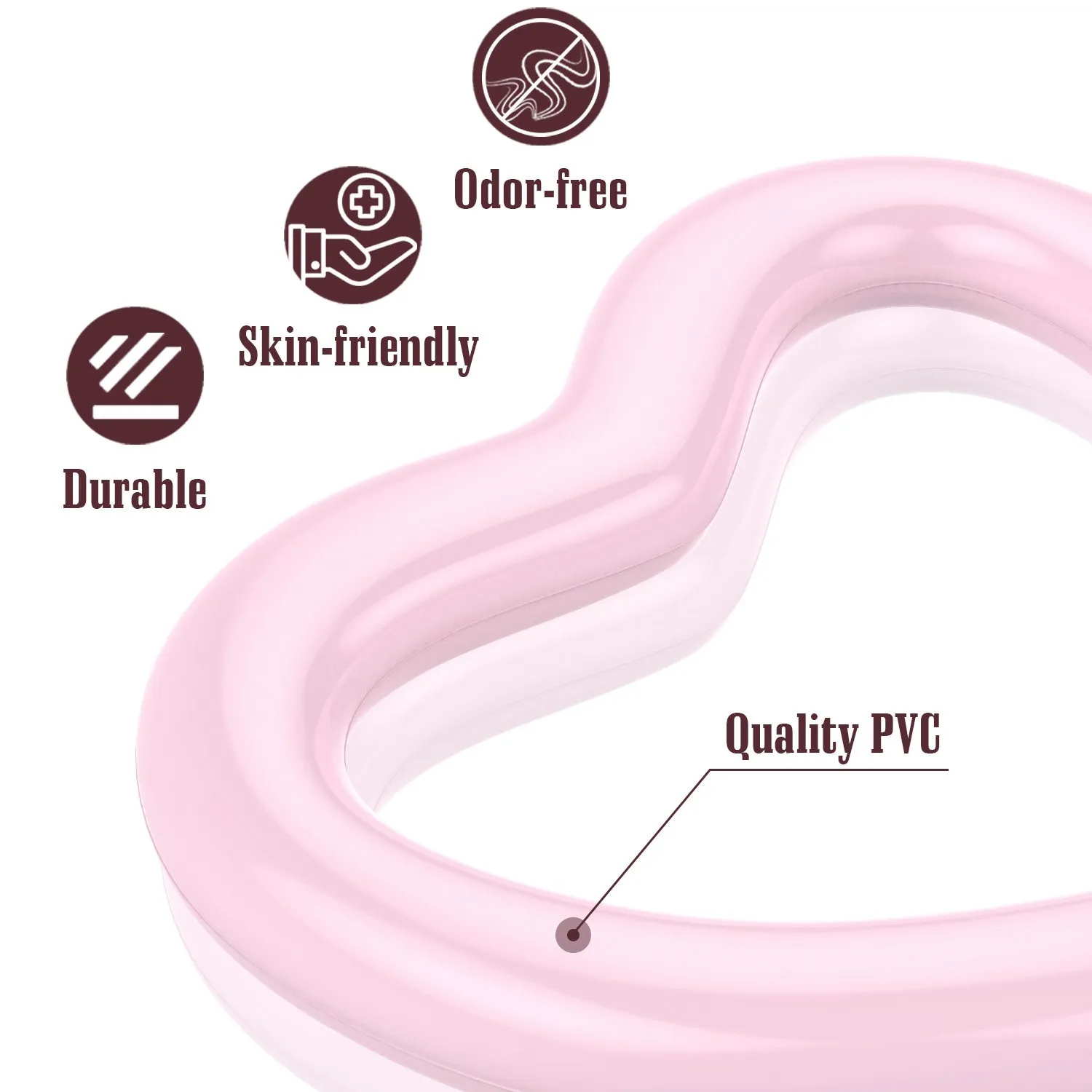MoKo ciambella cuore gonfiabile PVC fino 200 kg tinta unita