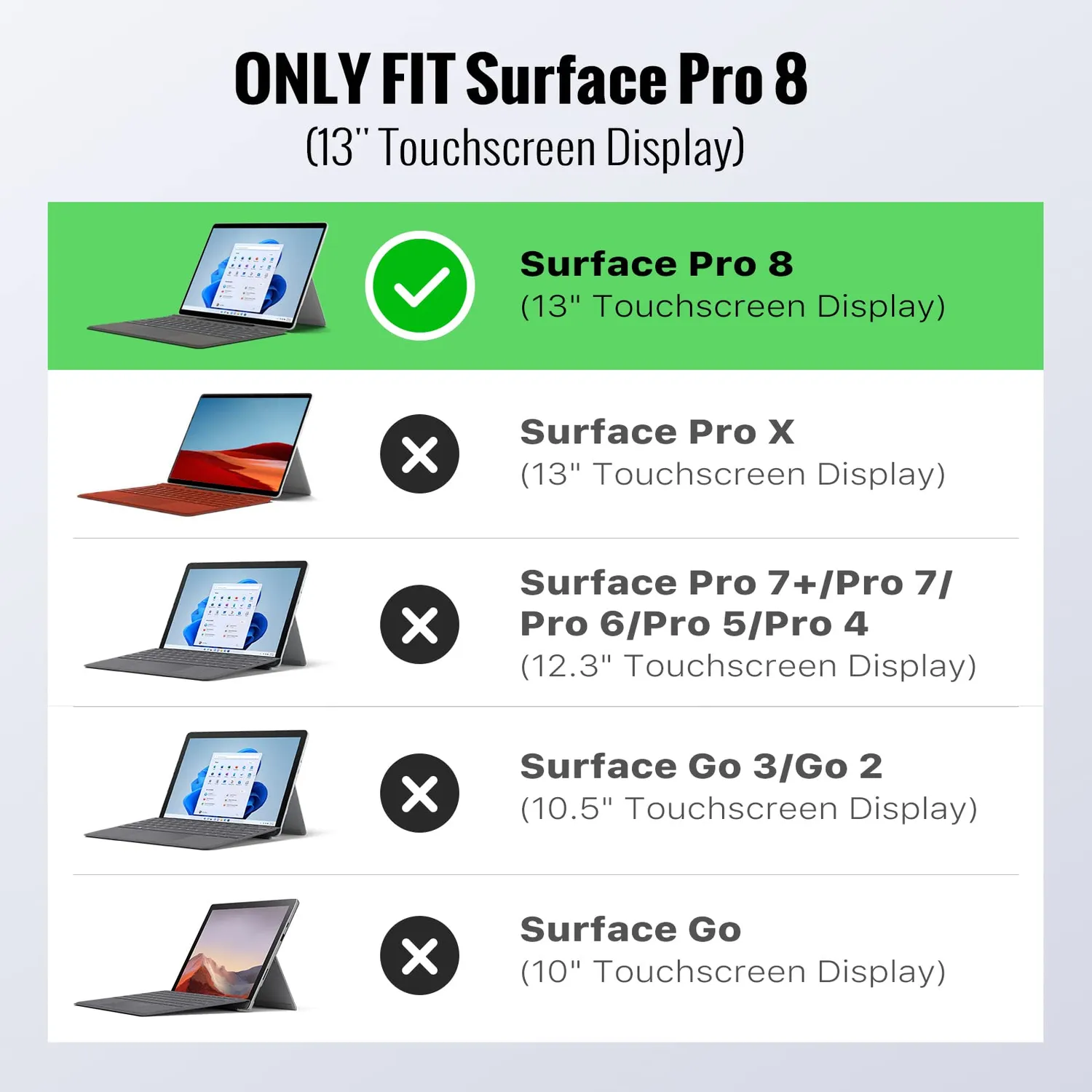 MoKo Custodia Surface Pro 8 13" Nero PC+TPU Antiurto