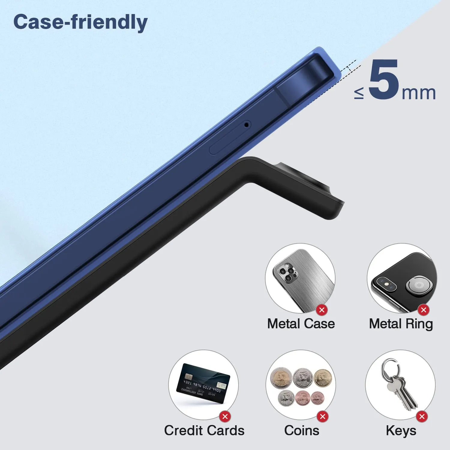 MoKo Stazione Ricarica Wireless 3 in 1 Qi Rapida con Adattatore