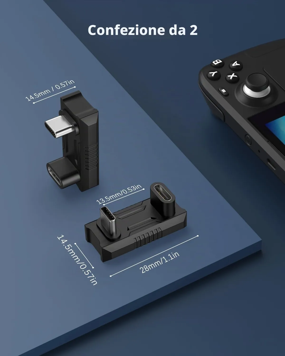 MoKo USB-C 180° Adattatore Type-C 240W 8K 2 pezzi