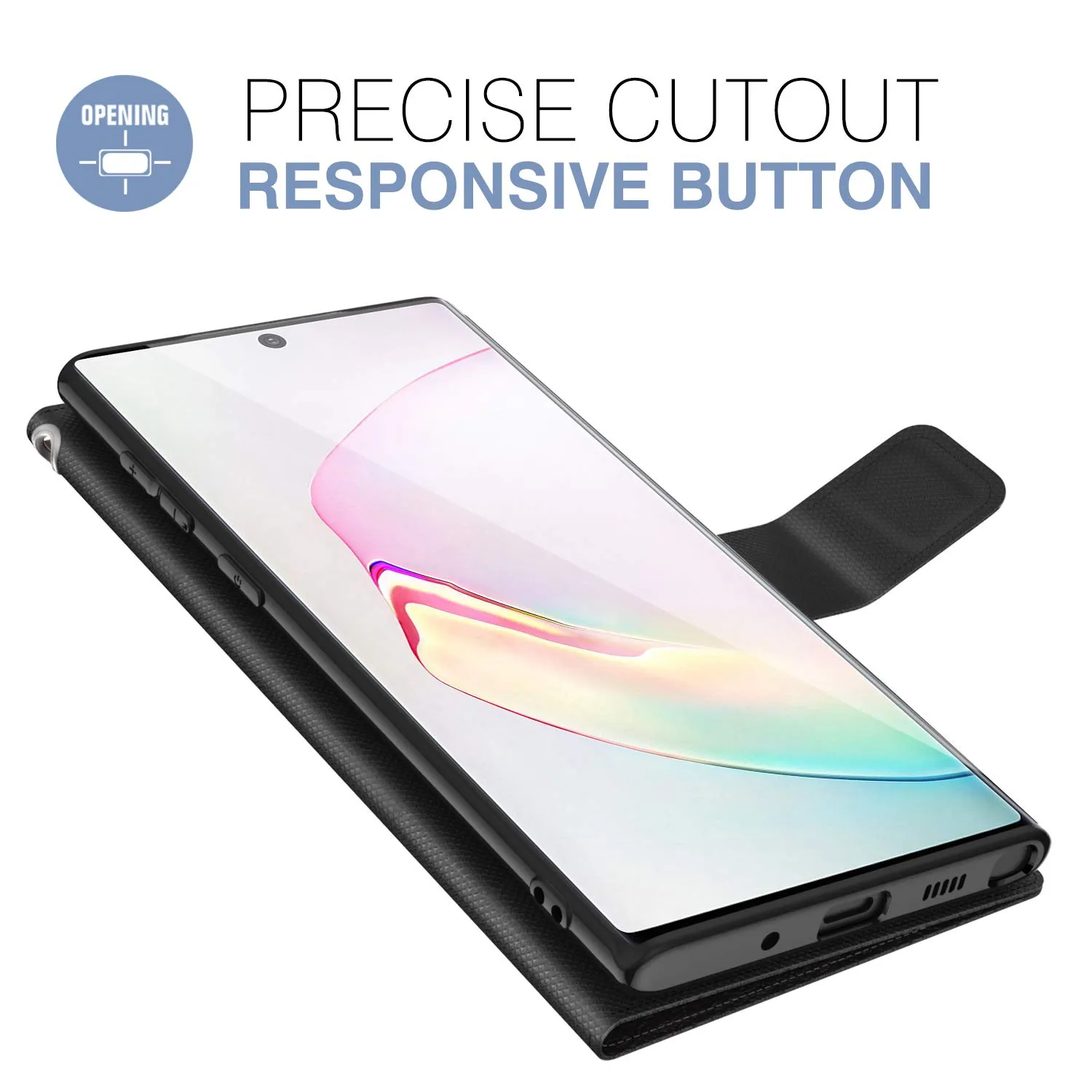 MoKo portafoglio cover Galaxy Note 10 6.3" nero ardesia