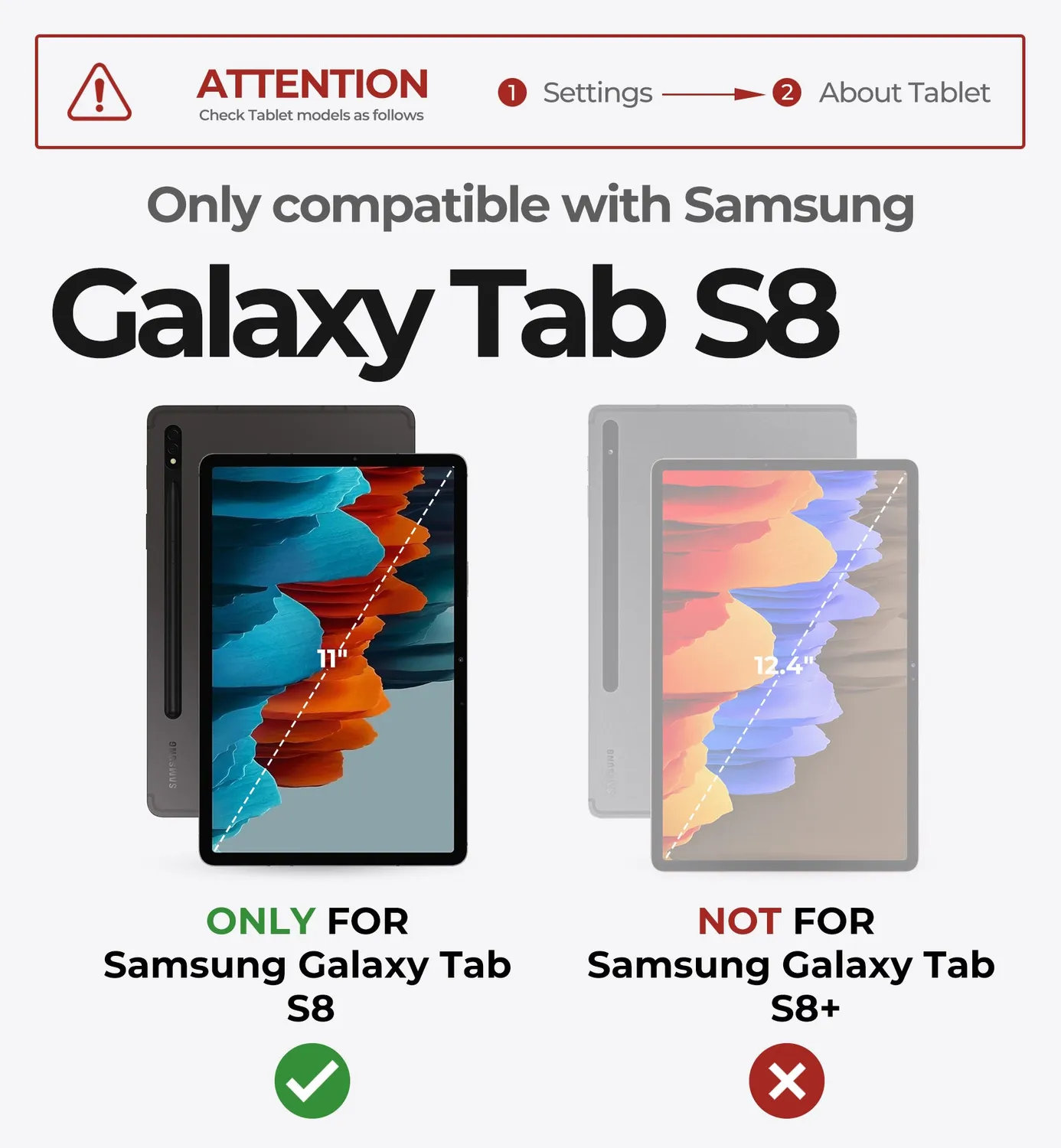 Dexnor Galaxy Tab S8 11 custodia con tastiera nera retroilluminata