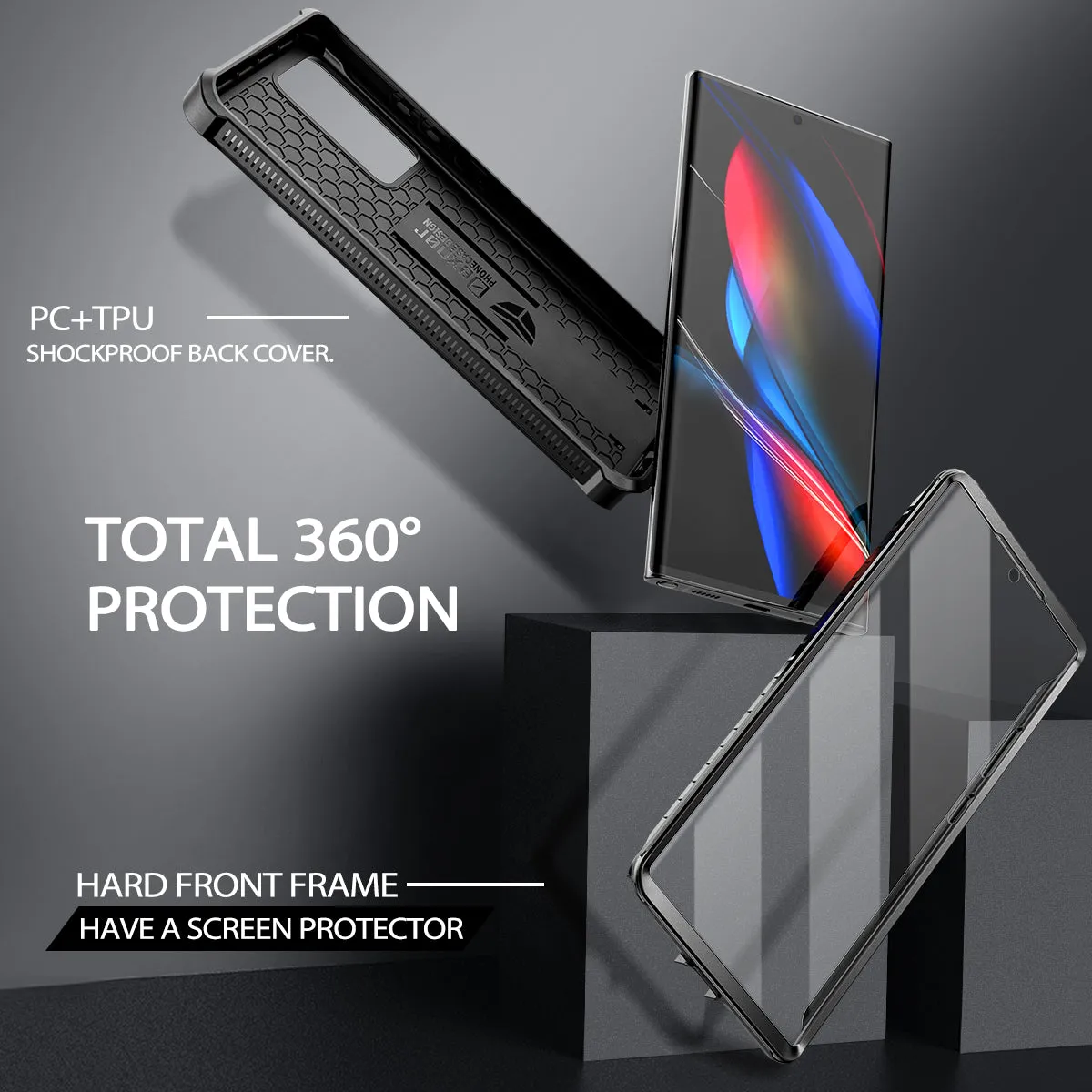 Dexnor Galaxy Note 20 Ultra cover rugged nera con pellicola