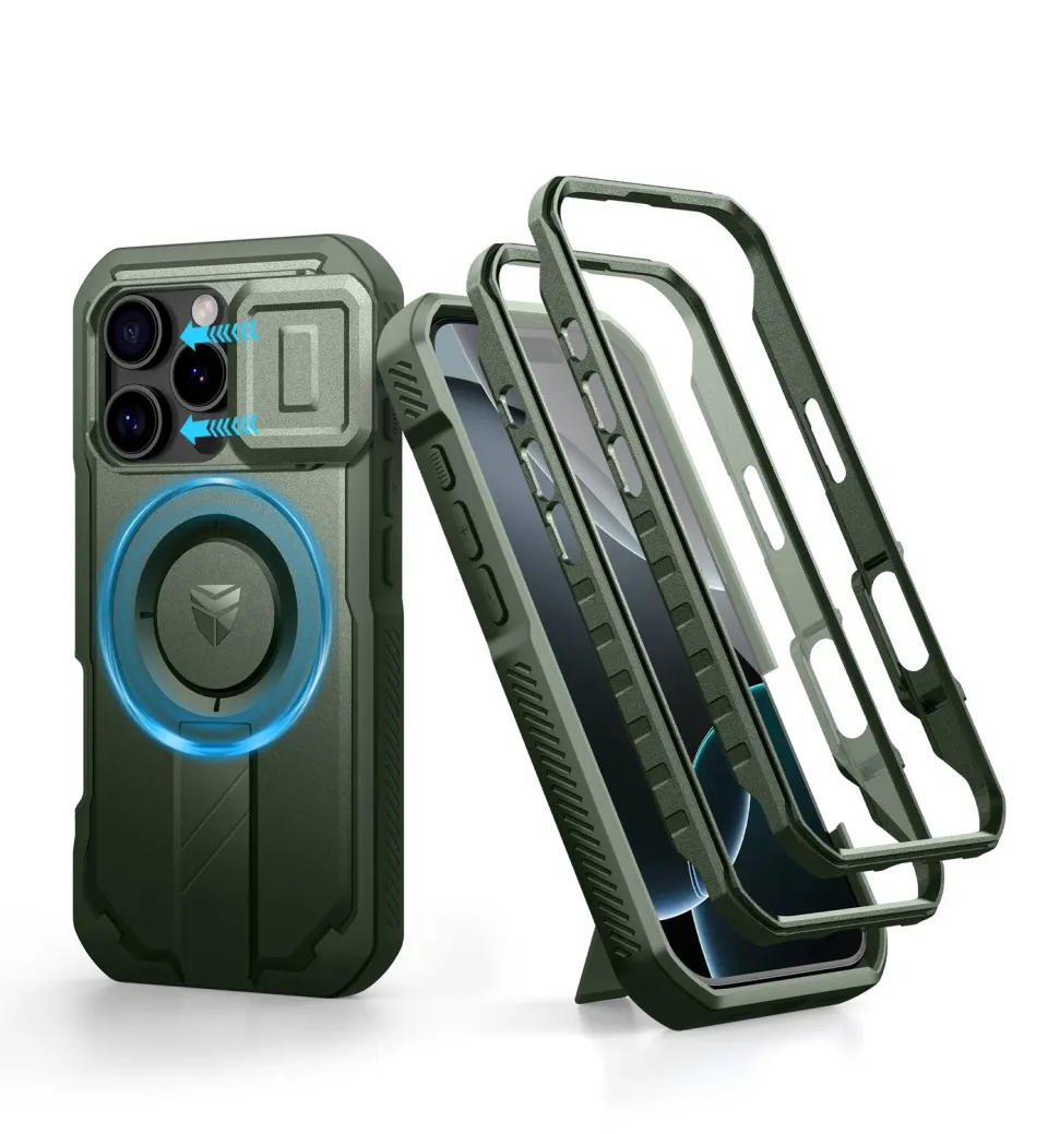 Dexnor cover iPhone 16 Pro MagSafe verde con stand