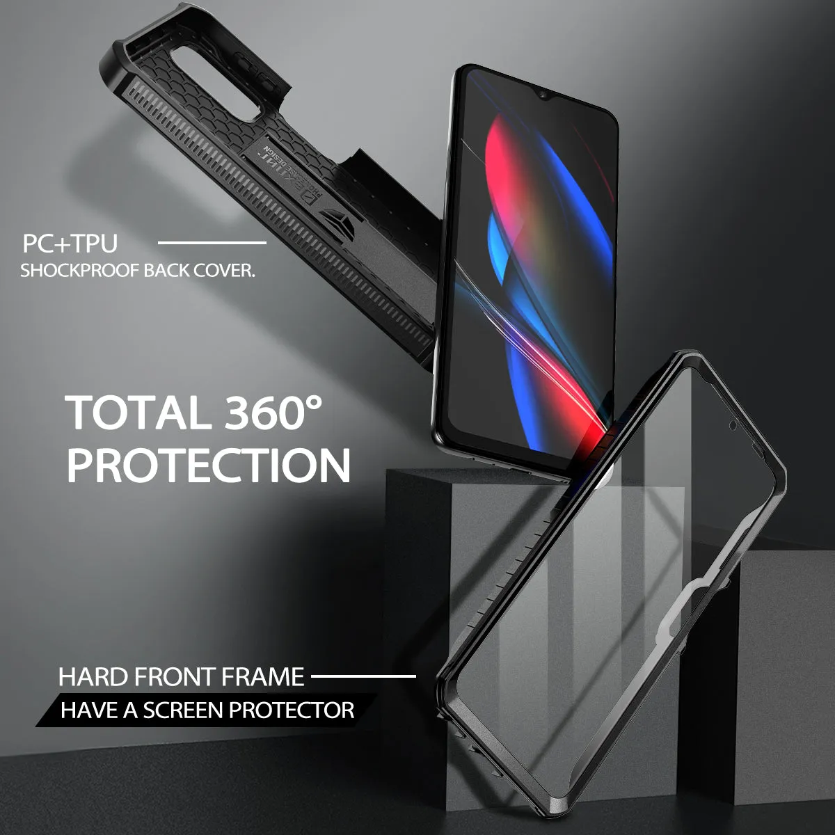 Dexnor Galaxy A32 5G cover nera antiurto con stand