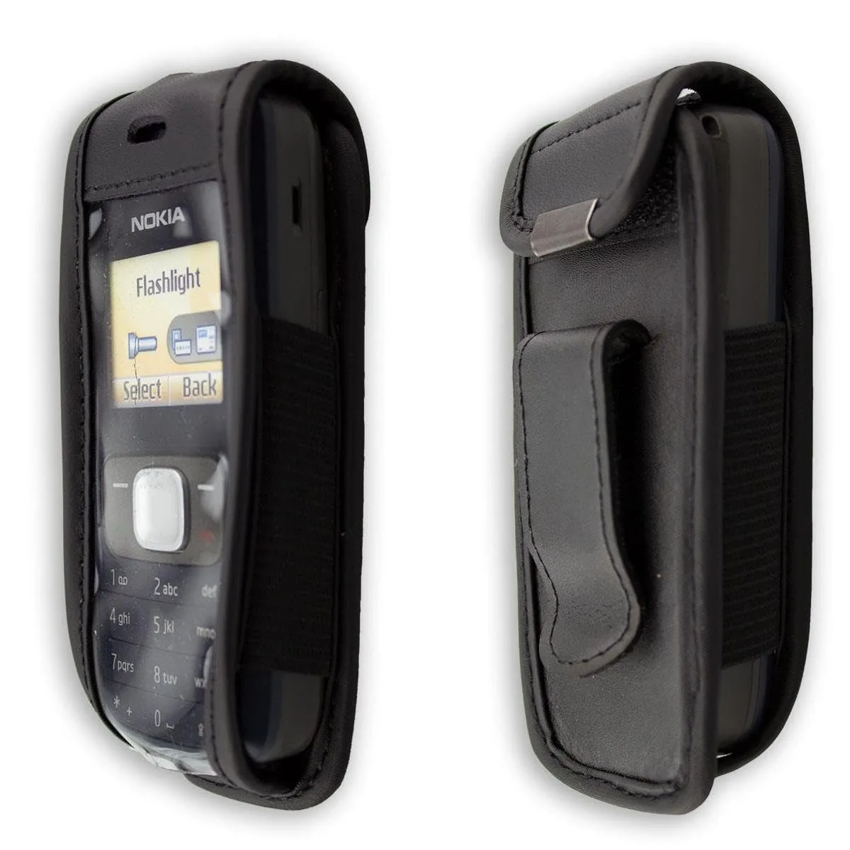 caseroxx Nokia 1209 custodia cintura vera pelle nero