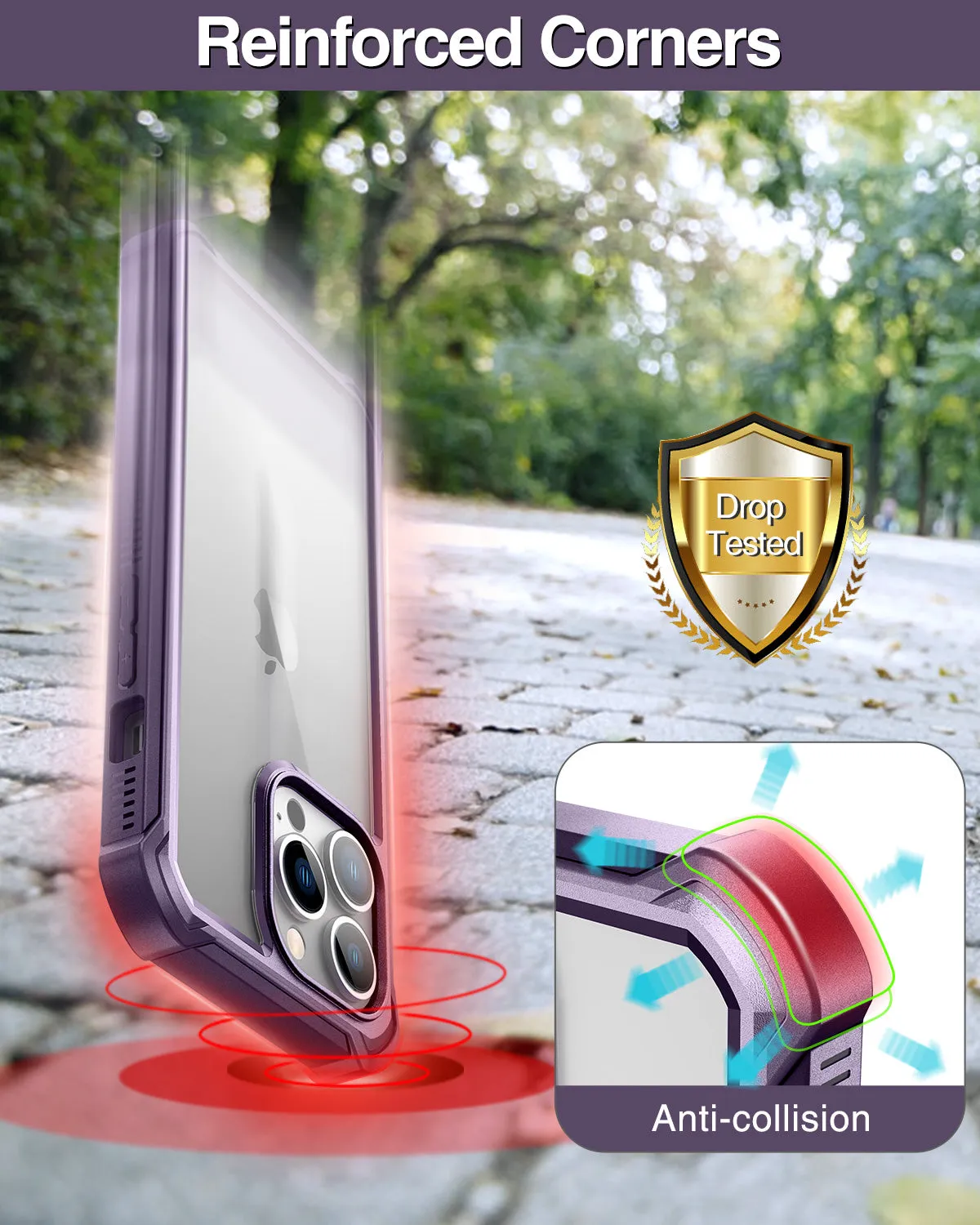 Dexnor iPhone 13 Pro Max custodia viola integrale