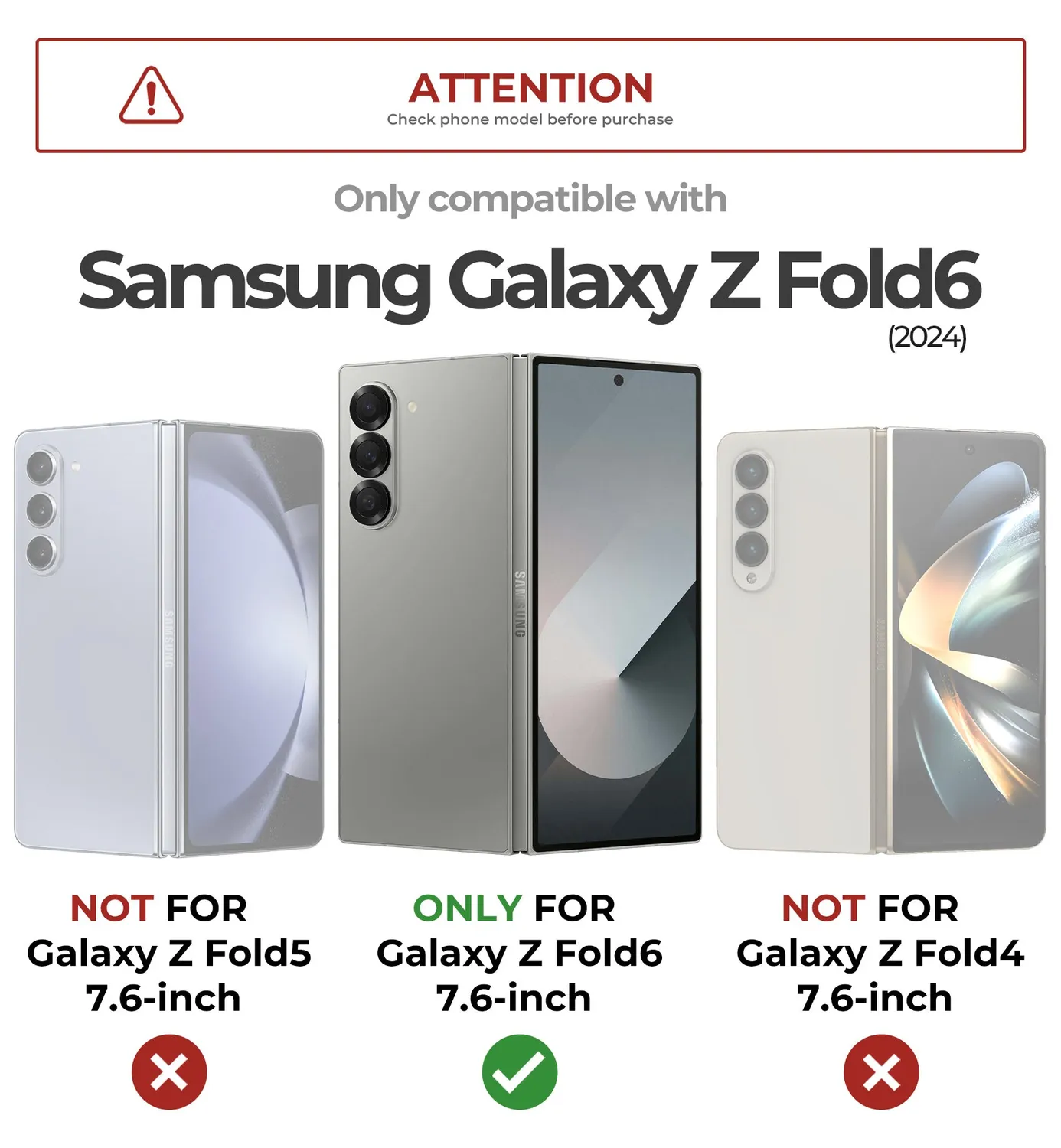 Dexnor Galaxy Z Fold 6 cover nera con cerniera