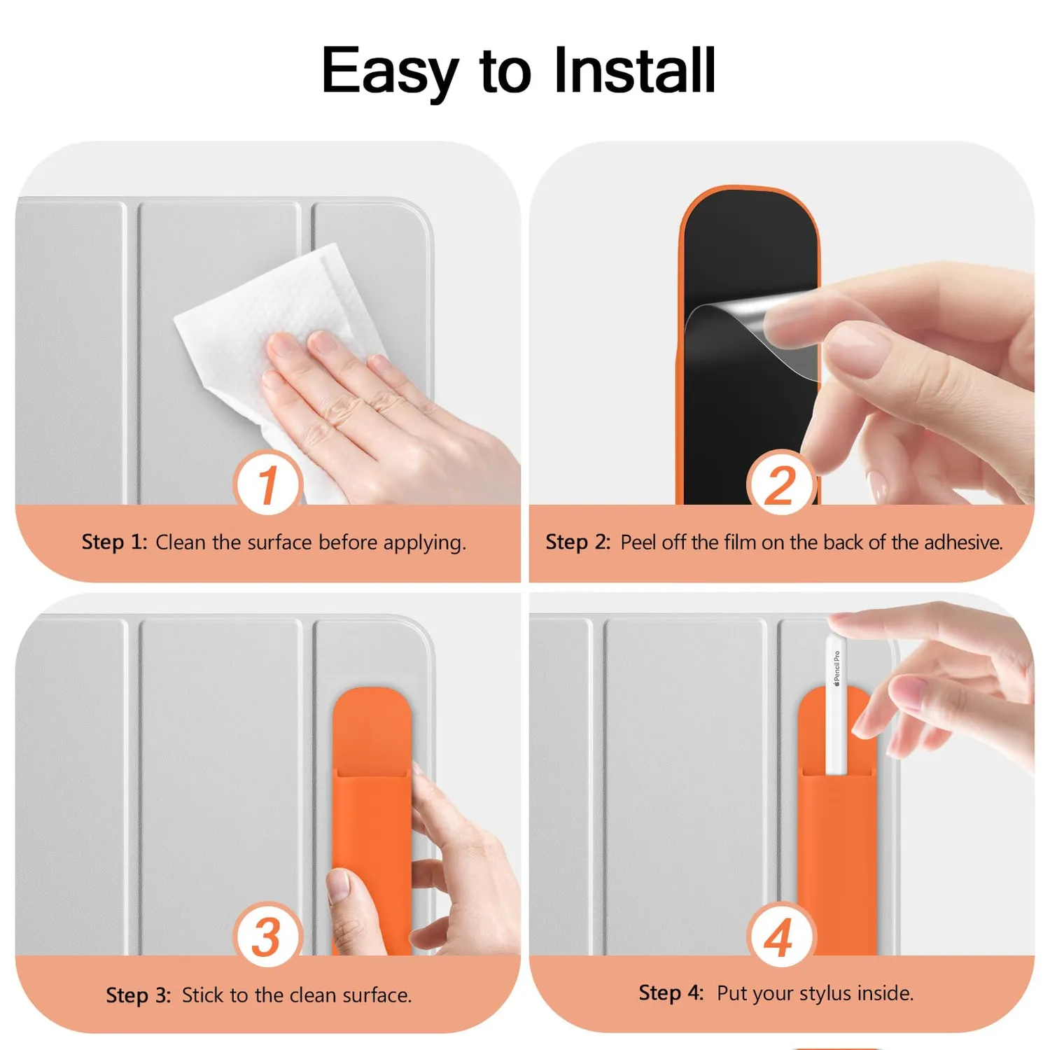 MoKo porta Apple Pencil cover arancione adesiva