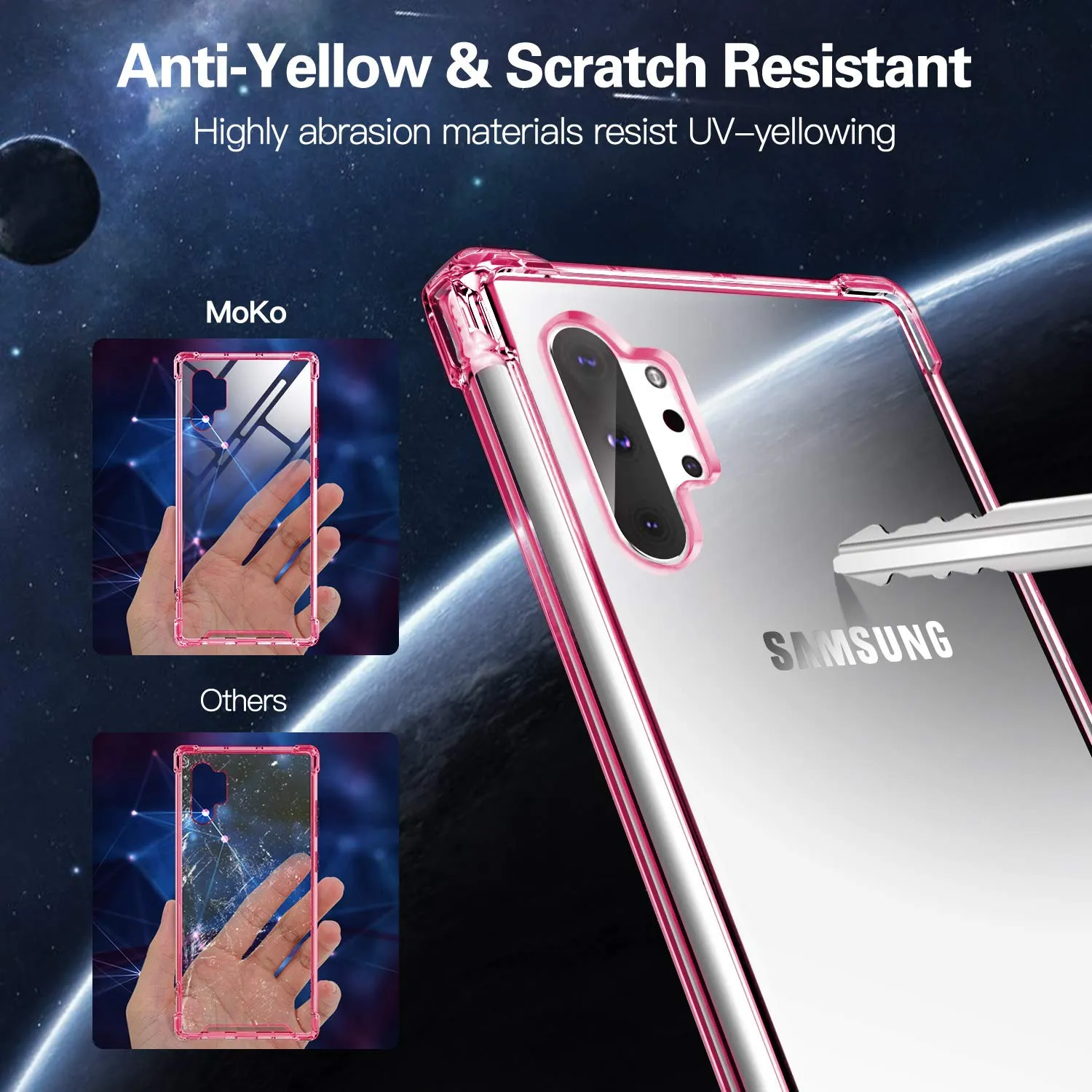 MoKo Cover Galaxy Note 10 Plus 6.8 Trasparente Rosa Sottile