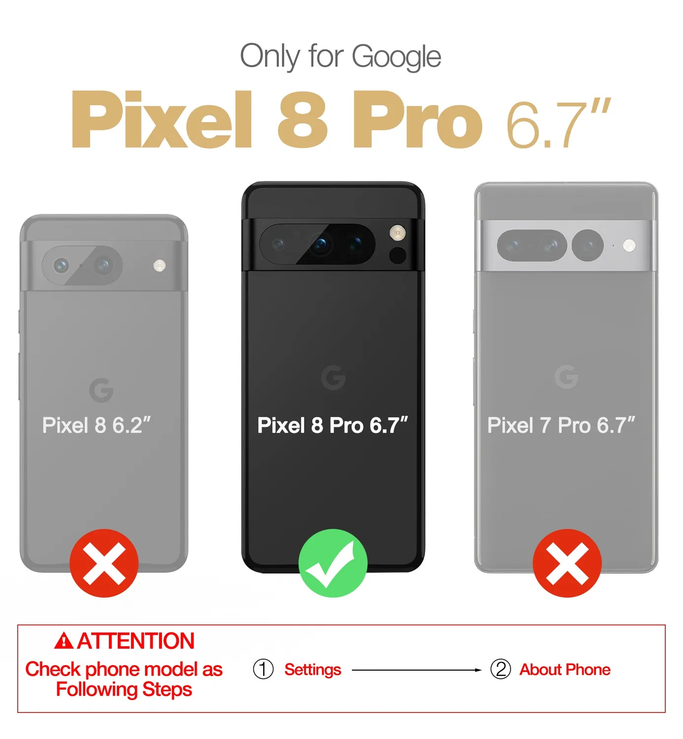 Dexnor per Pixel 8 Pro Custodia Nera rugged 2 pellicole