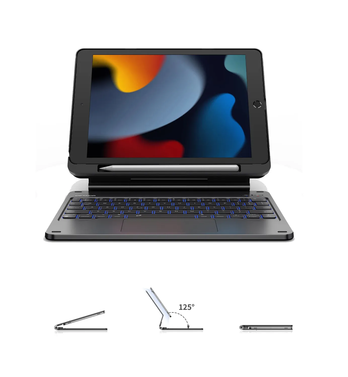 Dexnor iPad 10.2 cover tastiera italiano nera trackpad