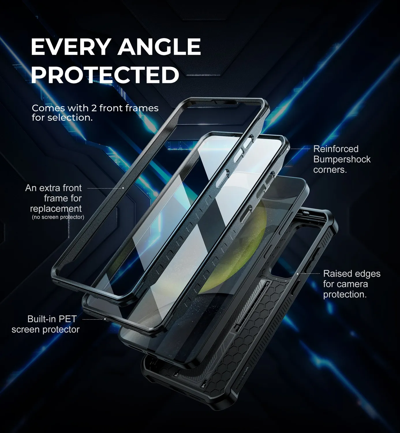 Dexnor cover Samsung Galaxy S24 Plus nera antiurto