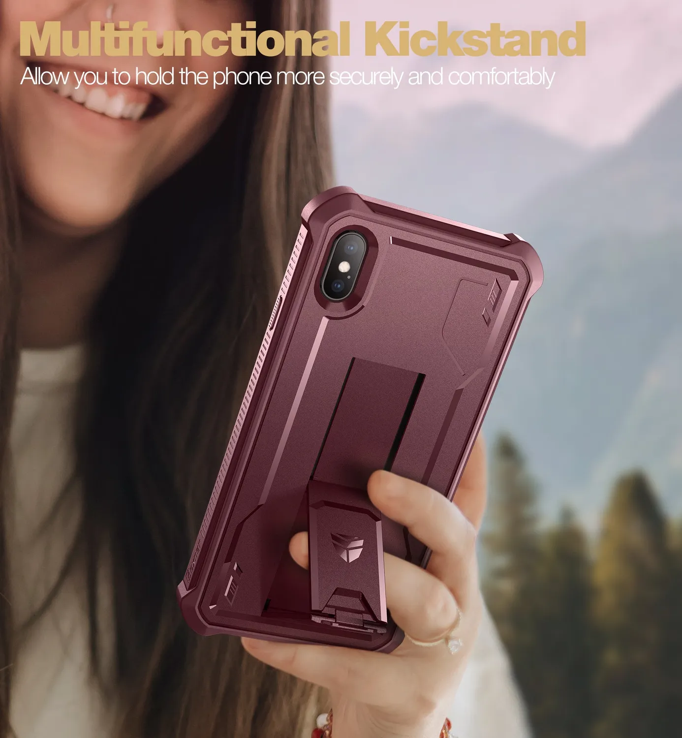 Dexnor cover iPhone XS Max nera corazzata con stand
