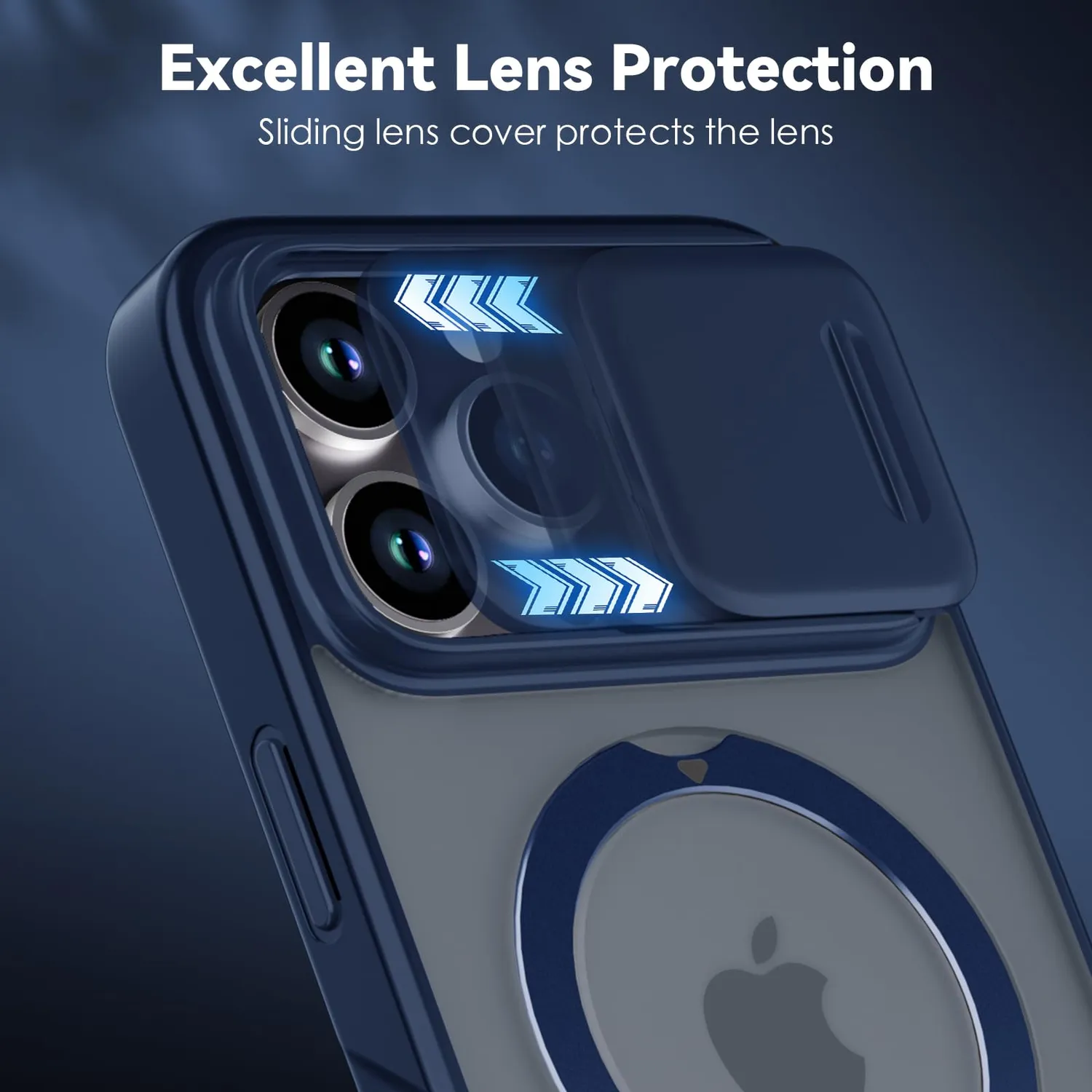 CloudValley Cover per iPhone 15 Pro Max blu opaco MagSafe