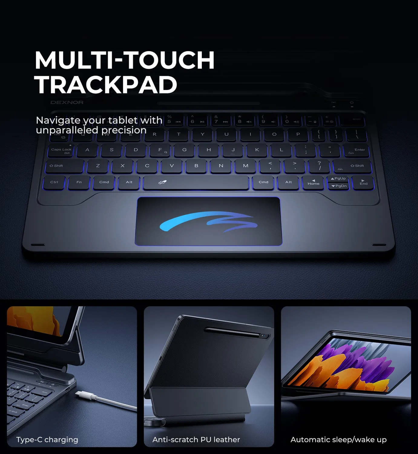 Dexnor cover tastiera Galaxy Tab S9 11" nera italiana