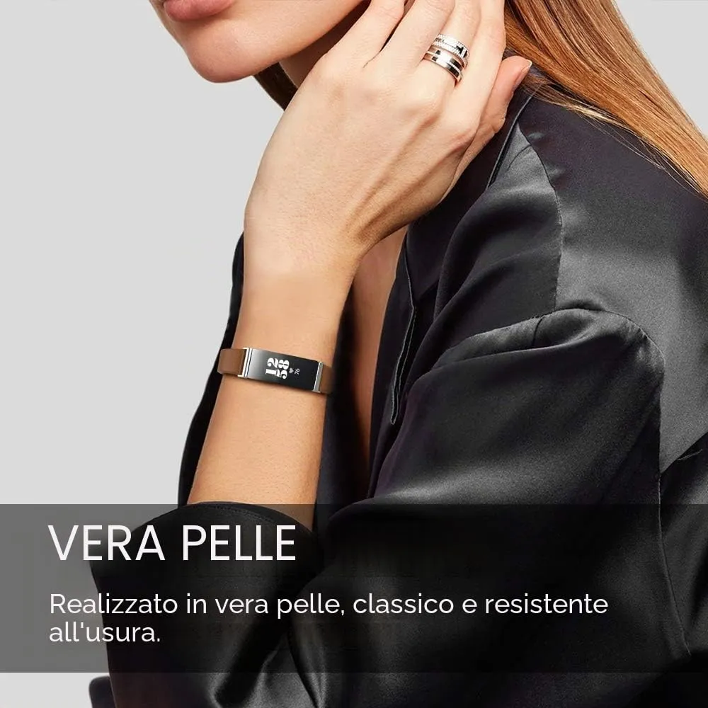 MoKo cinturino pelle per Fitbit Inspire marrone classico