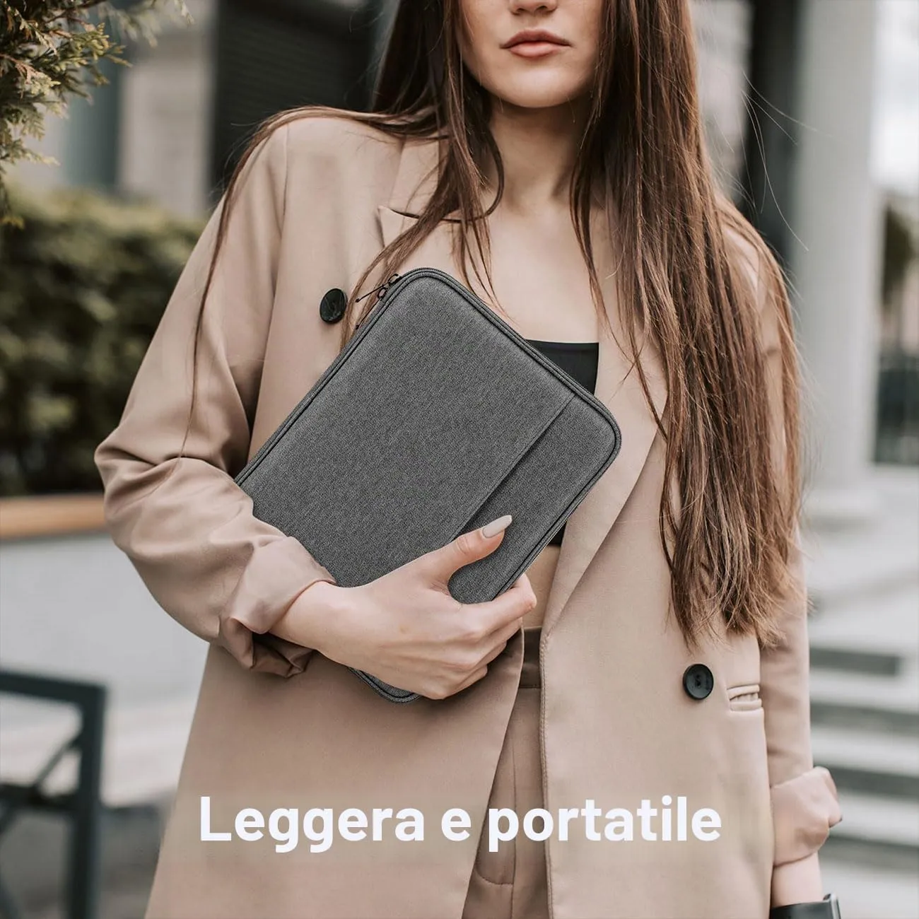 MoKo Custodia Tablet 9-11 Pollici Grigio Chiaro Tasche