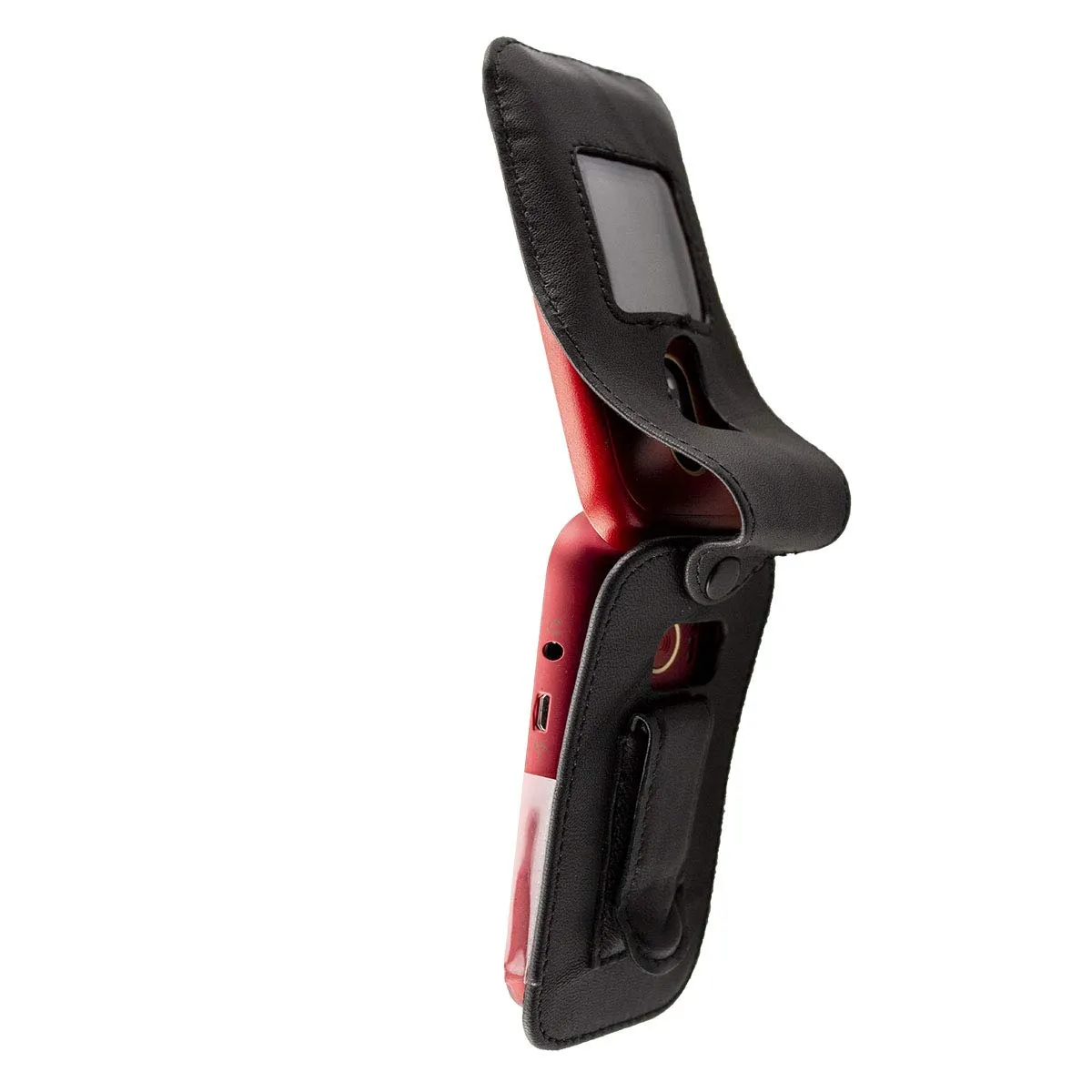 caseroxx Doro 6060 custodia cintura pelle nera finestra