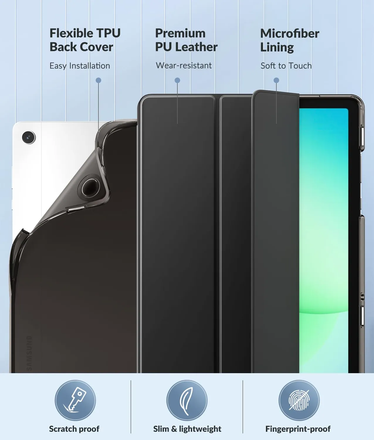 MoKo Tab A11+/A9+ 11" cover nero TPU opaco