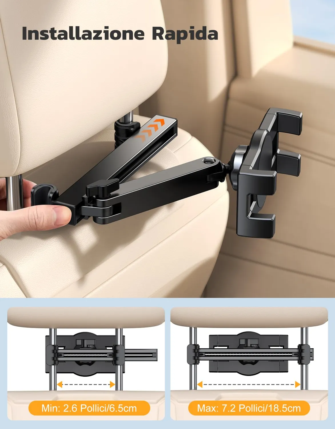 EOIWUY Supporto Tablet Auto Poggiatesta 4,7-12,9 Pollici
