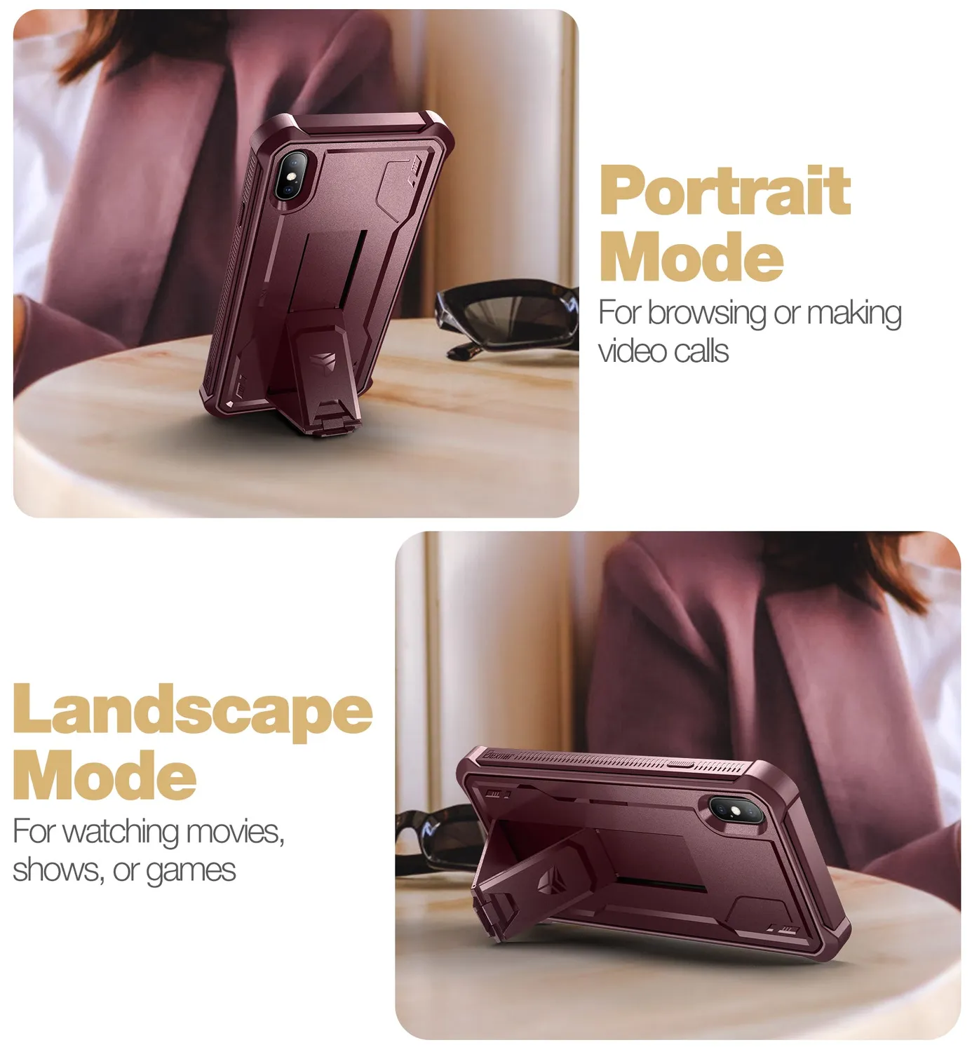 Dexnor cover iPhone XS Max nera corazzata con stand
