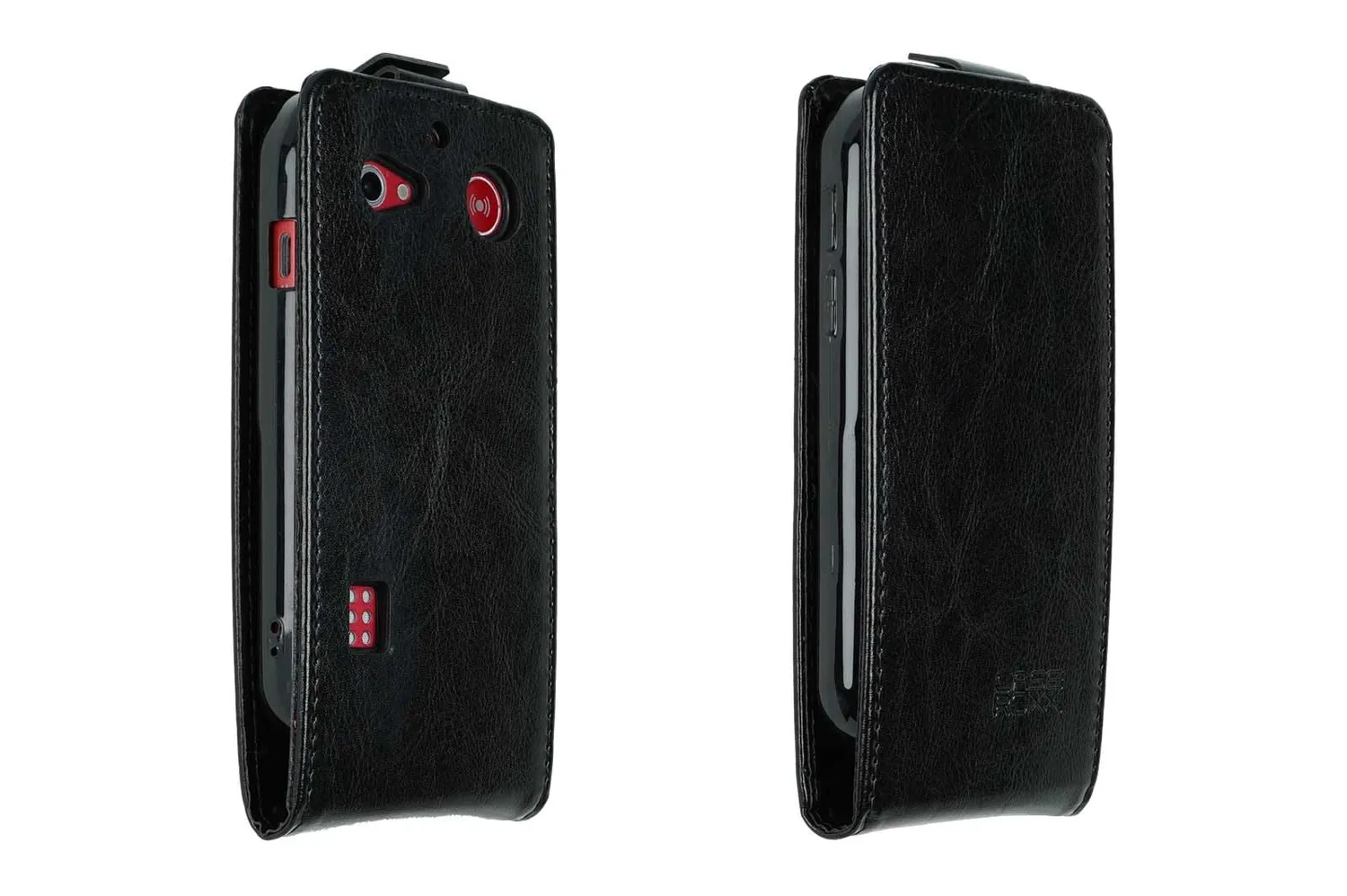 caseroxx Flip Cover Doro Leva L10 custodia libro nero magnetica