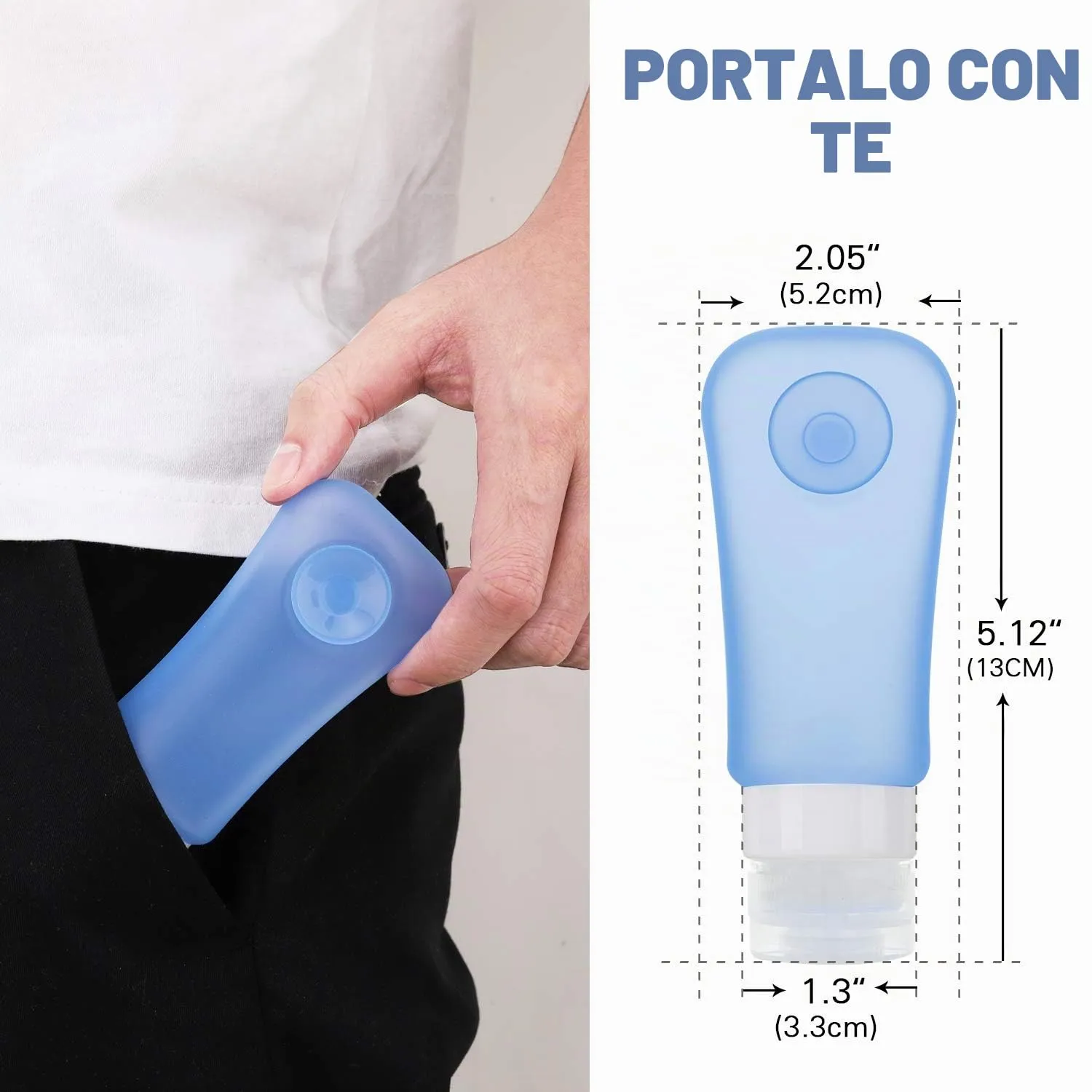 MoKo bottiglie viaggio silicone 89 ml set 4 pezzi BPA free