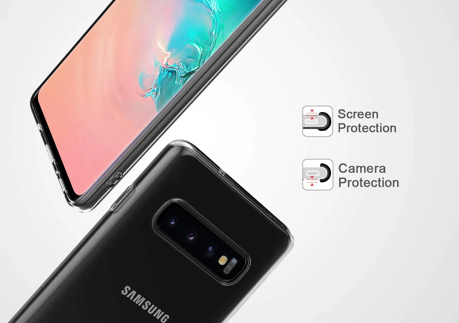 MoKo Galaxy S10 cover TPU trasparente 2 pezzi sottile