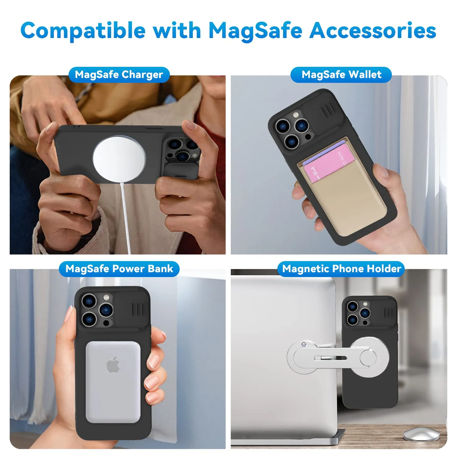 CloudValley iPhone 14 Pro Cover Magnetica MagSafe Nero Antiurto