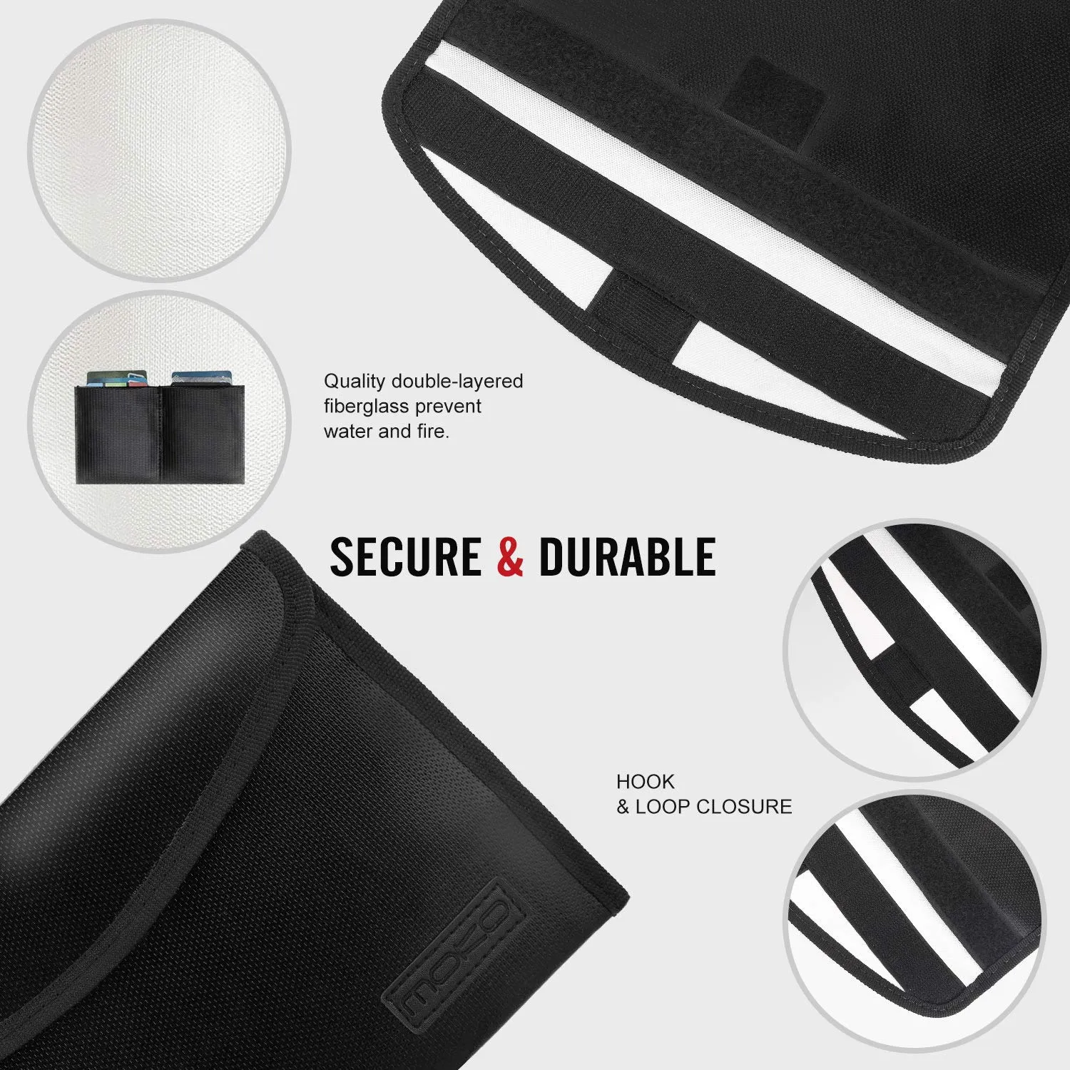MoKo Sleeve Ignifuga 27x16,5 custodia documenti nera fuoco