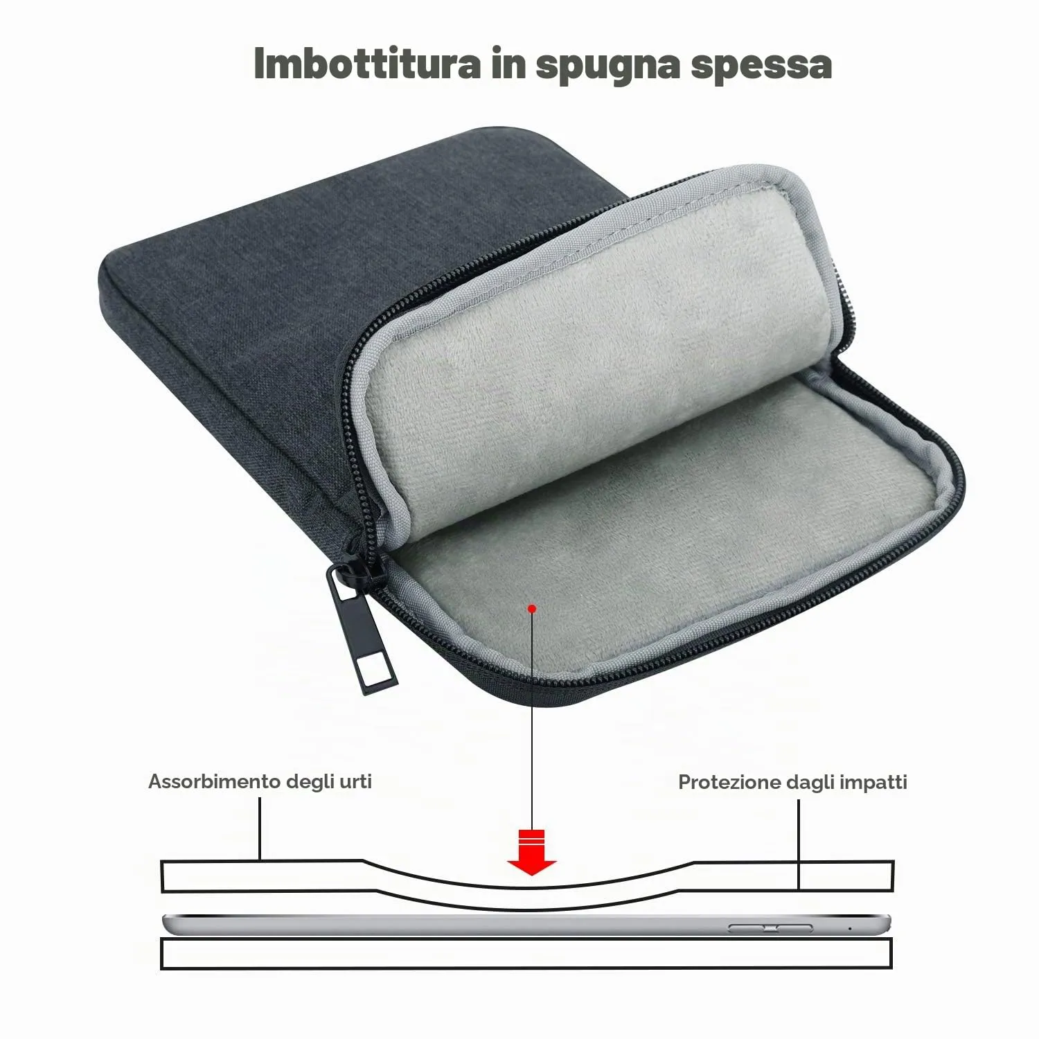 MoKo Sleeve tablet 9-11 pollici nero impermeabile