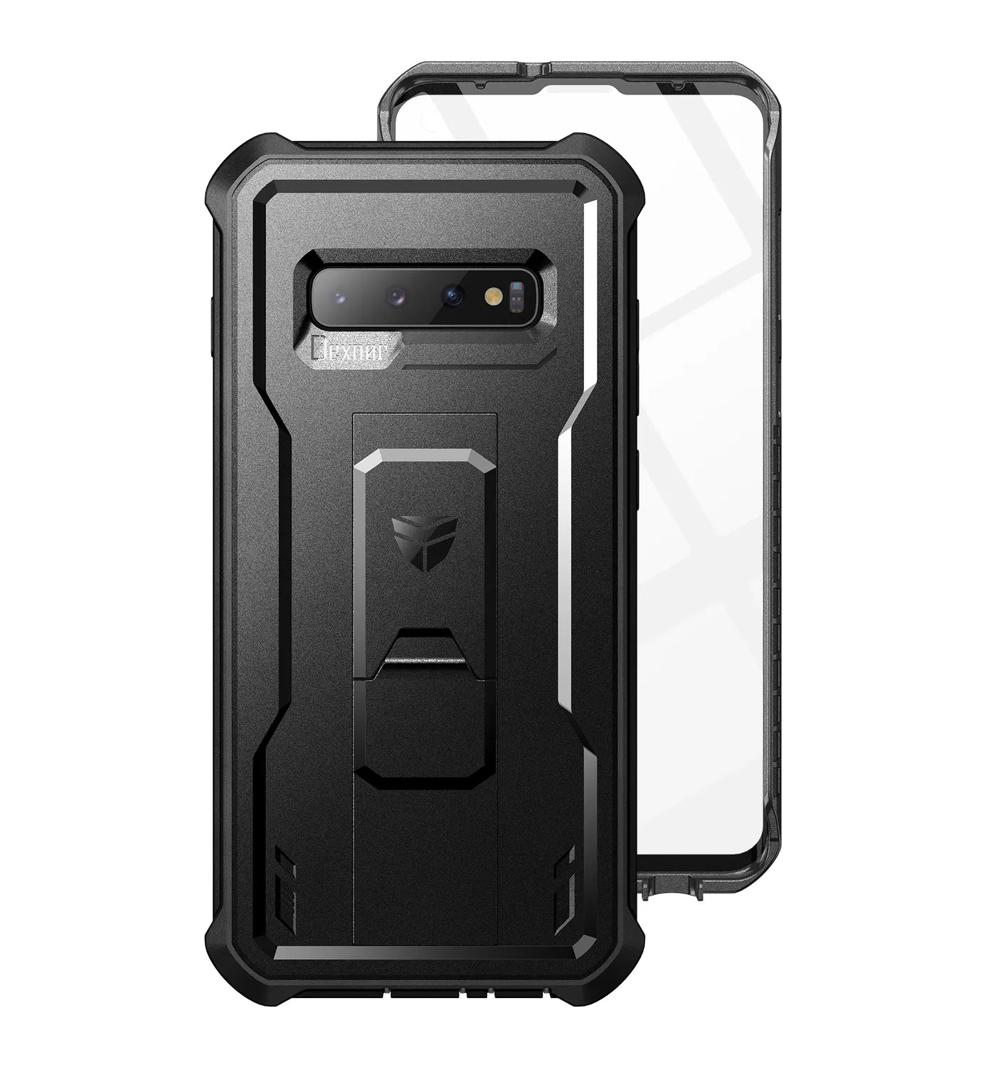 Dexnor Galaxy S10 Plus cover rugged nera con kickstand