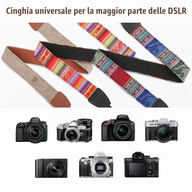 MoKo Bohemia Tracolla Fotocamera Blu Cotone Canvas