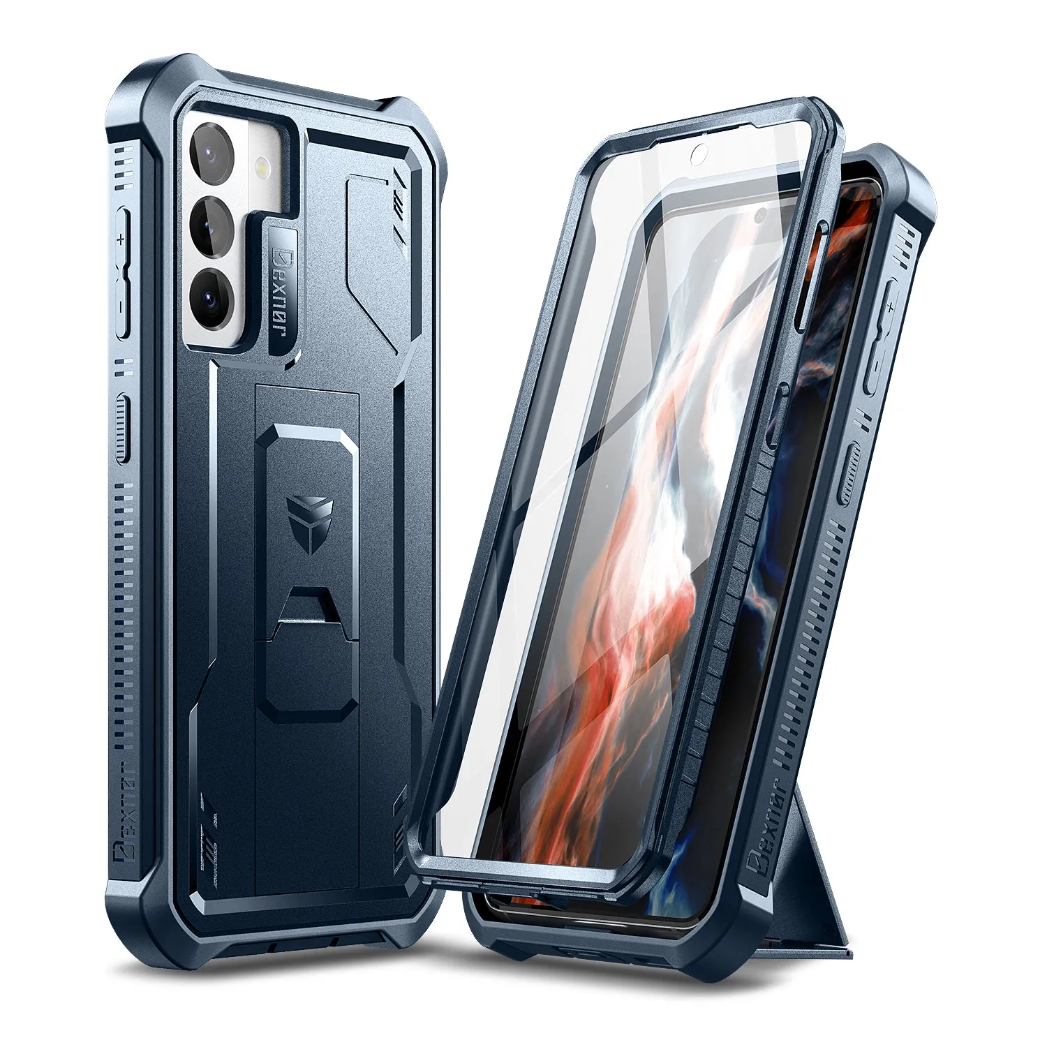 Dexnor Galaxy S21 custodia nera rugged con stand