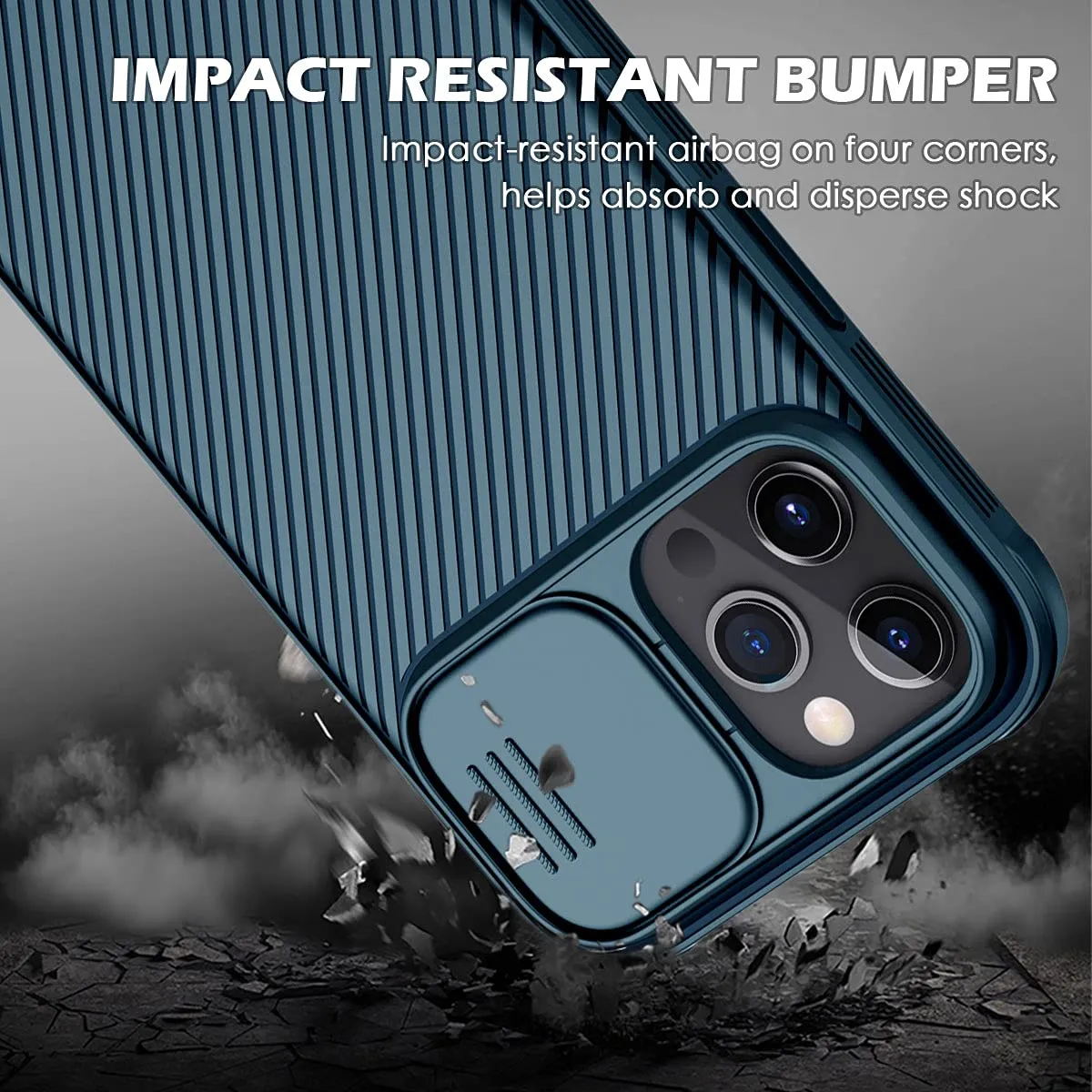 CloudValley iPhone 12 Pro Max cover blu coprifotocamera
