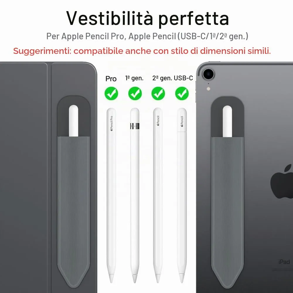 MoKo Apple Pencil Pro USB-C porta penna grigio scuro adesivo