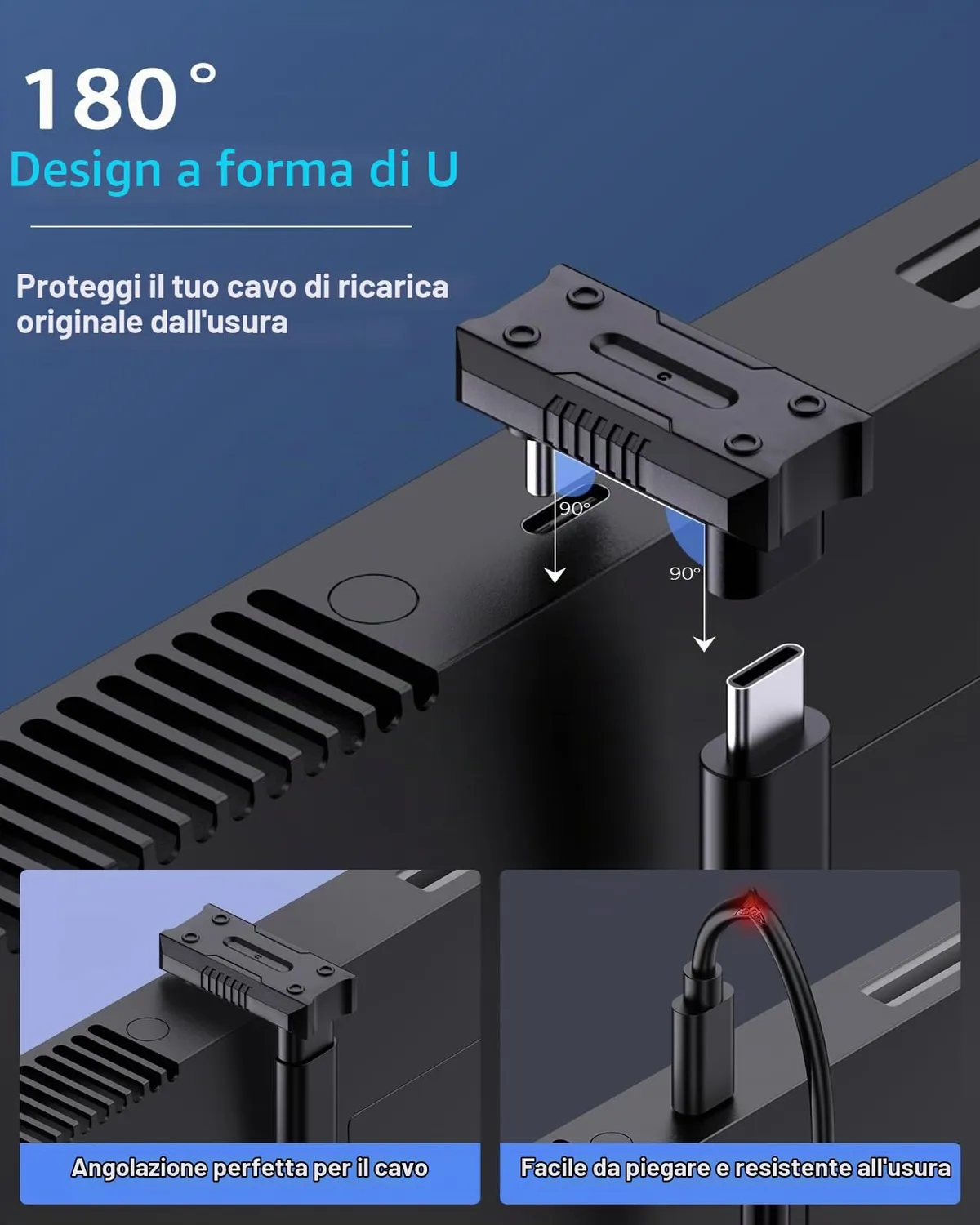 MoKo USB-C 180° Adattatore Type-C 240W 8K 2 pezzi