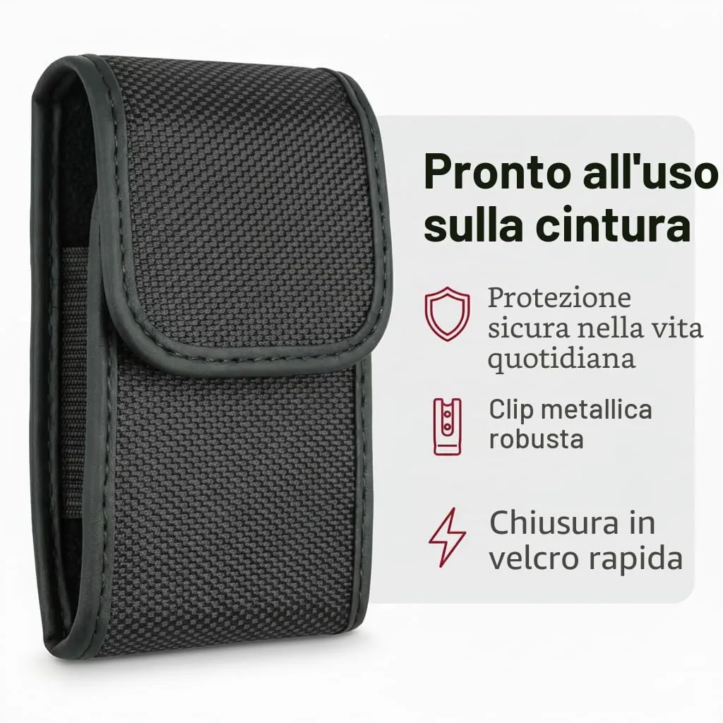 caseroxx cercapersone borsa nylon nera compatta