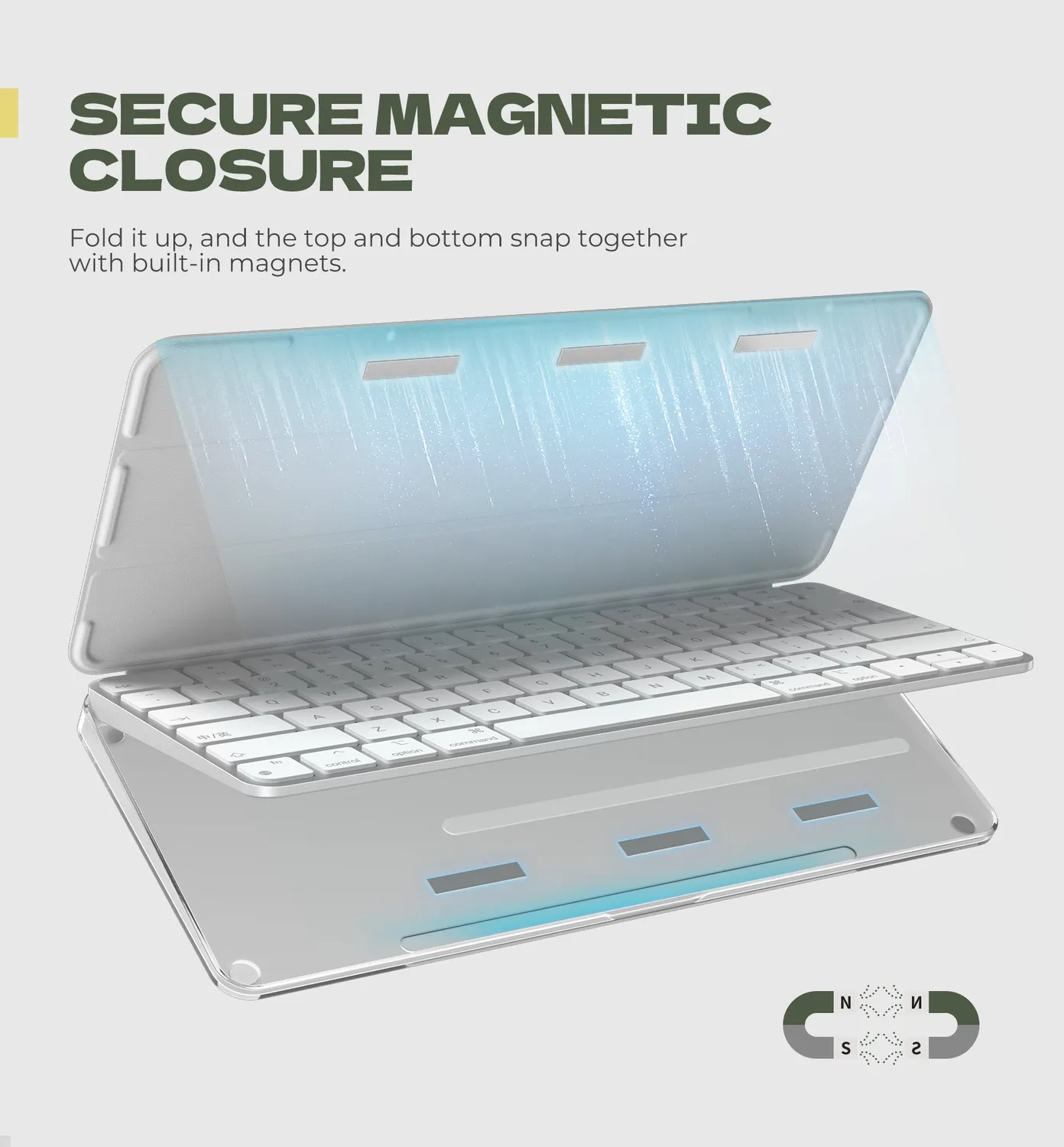 Dexnor Magic Keyboard custodia bianca pelle sottile