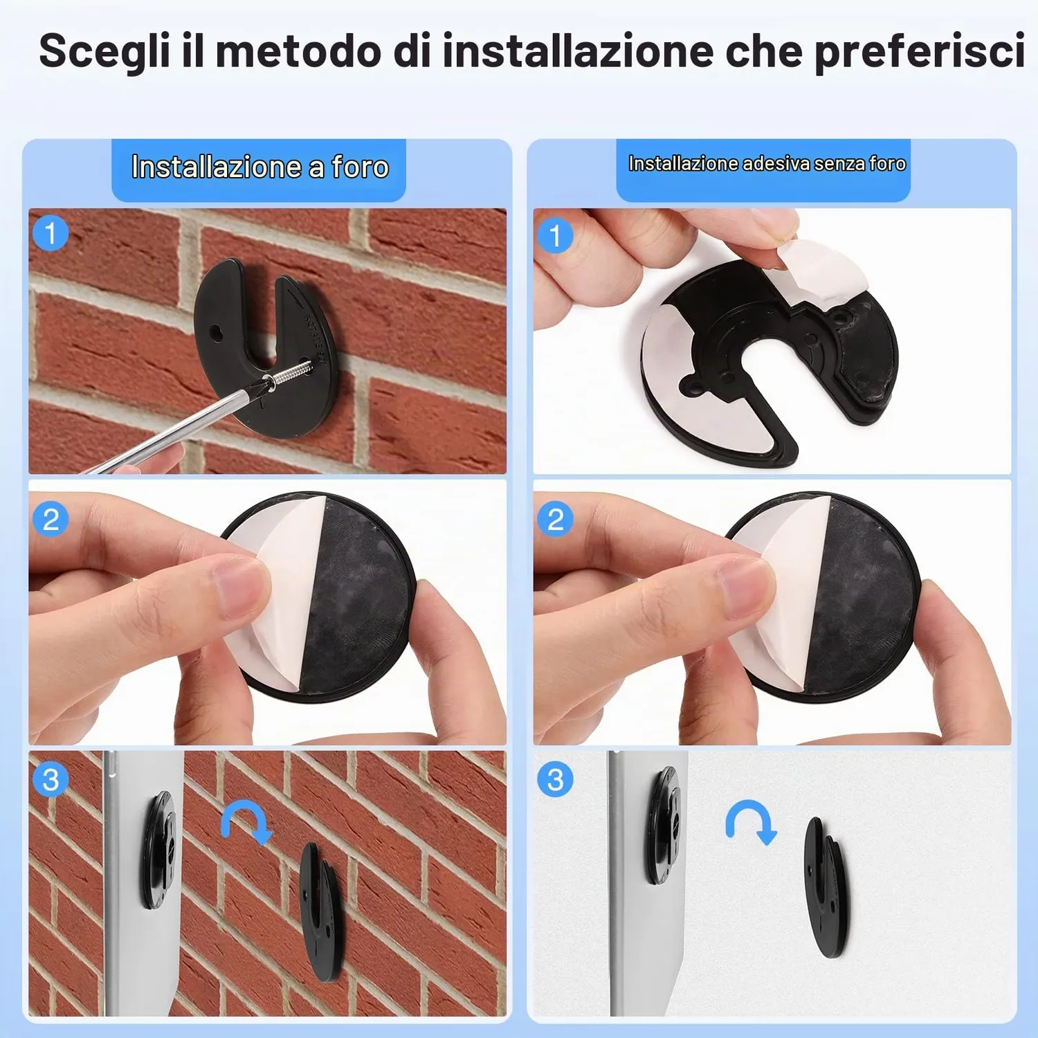 MoKo Supporto Parete Tablet Smartphone Nero 2 Pz 90°
