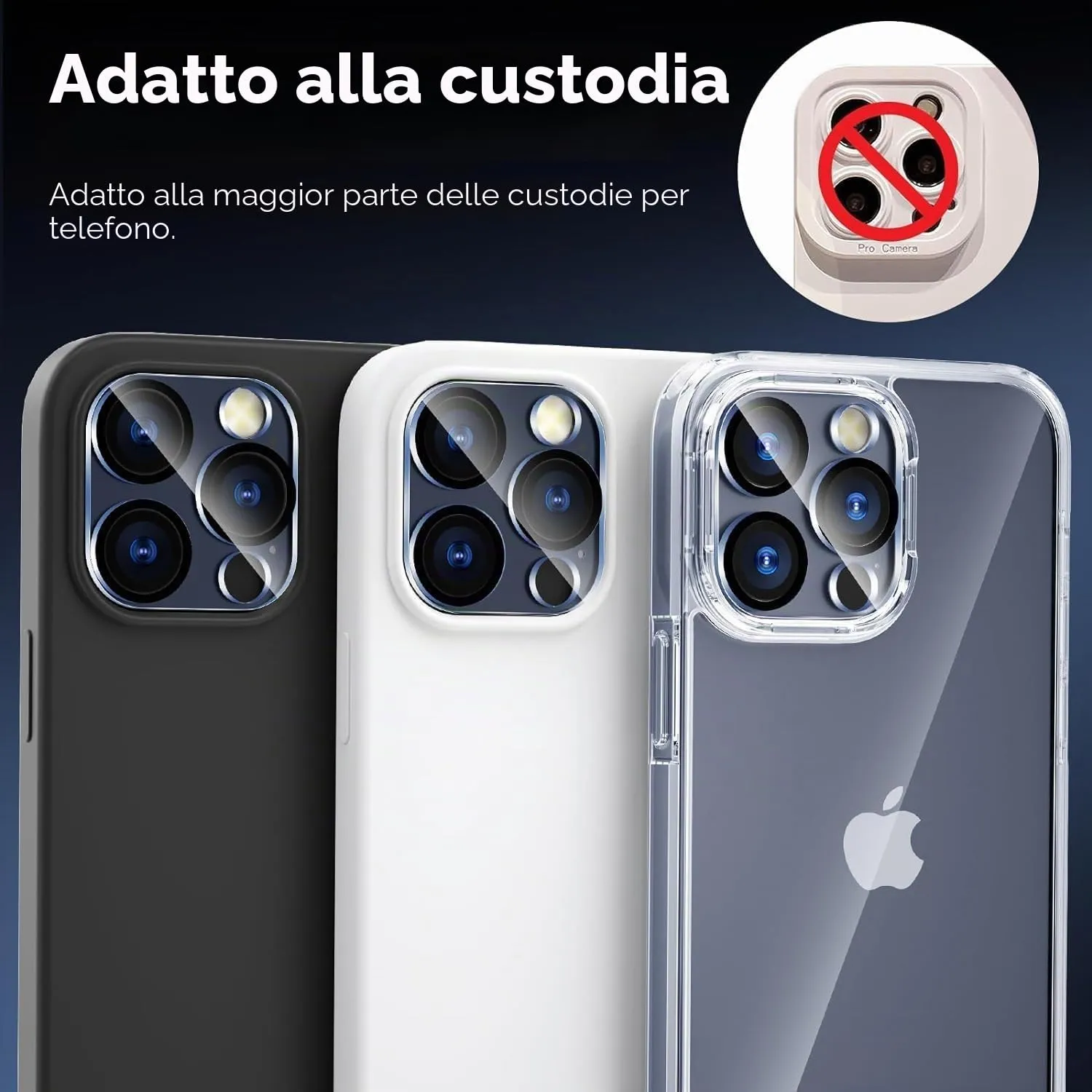 CloudValley iPhone 15 15 Plus vetro fotocamera 9H 3 pezzi